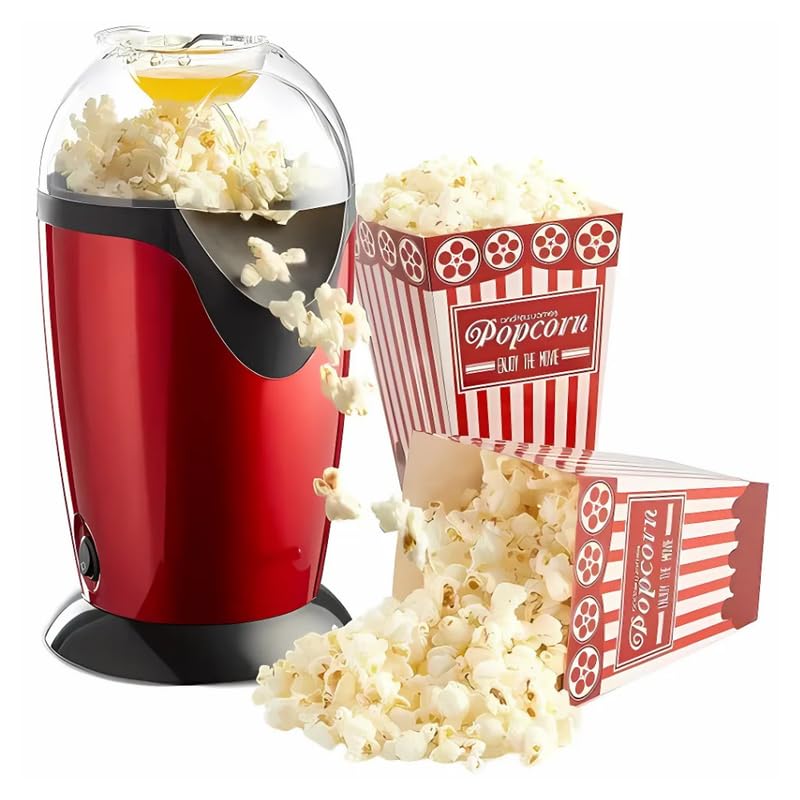 Elevea 𝟏𝟓 𝐘𝐞𝐚𝐫𝐬 𝐆𝐮𝐚𝐫𝐚𝐧𝐭𝐞𝐞, 1200 watt popcorn maker, electric hot air machine, oil-free healthy snacks, fast delicious popcorn for home or parties, child safe, simple to use, easy clean