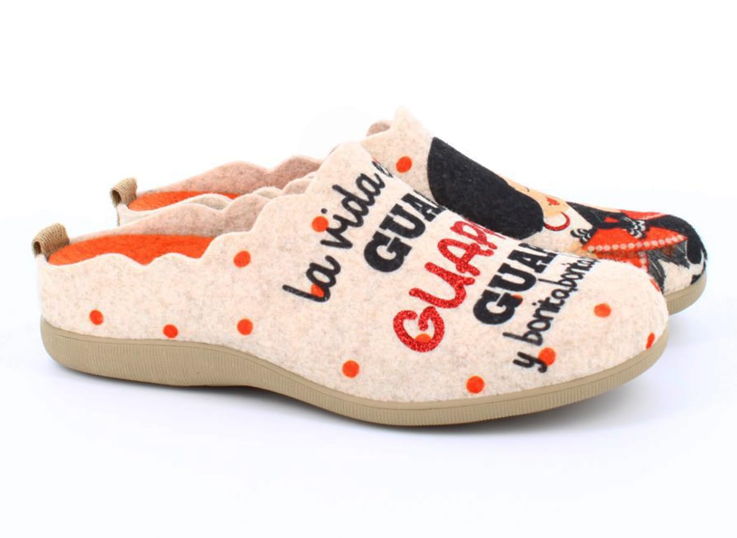 Rodevil Zapatillas fieltro Frida estar por casa cómodas mujer bonitas