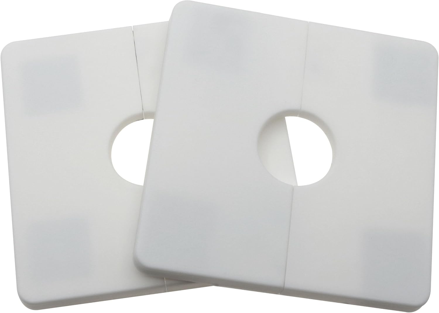 2PCS Wall Split Flange 0.87inch/22mm Square Shaped Escutcheon Plate Wall Hole Decorative Cover for Plumbing Wall Hole Trim (0.87Inch/22mm) (white)