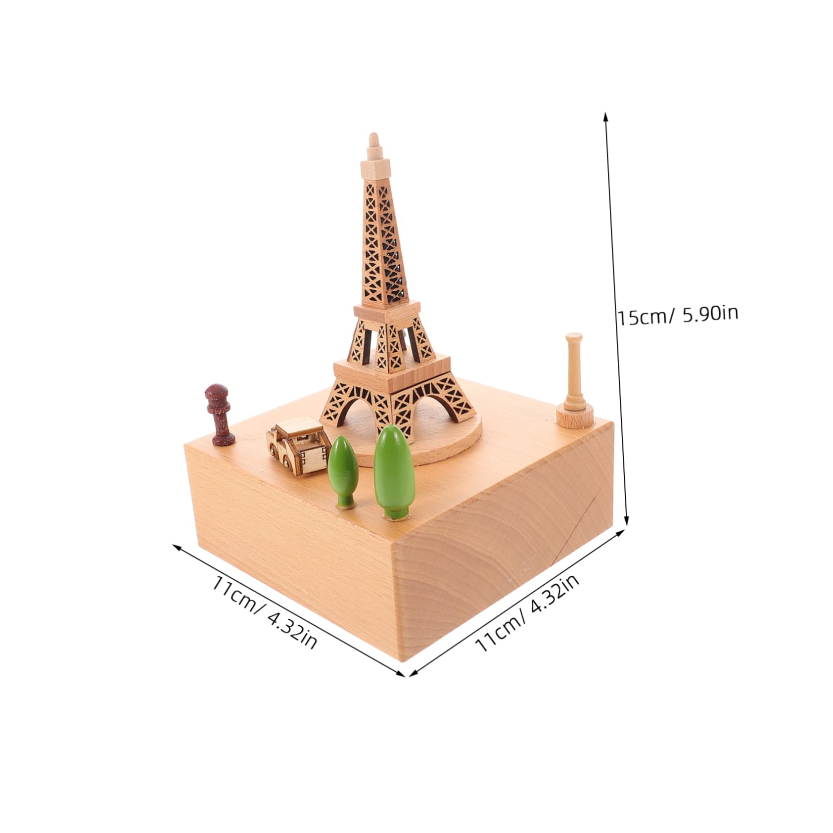 ULTECHNOVO Caja de Música de Madera con Mecanismo de Cuerda Torre Eiffel para Decoración de Aniversarios Navidad Cumpleaños y Fiestas Cajita Musical para Niñas