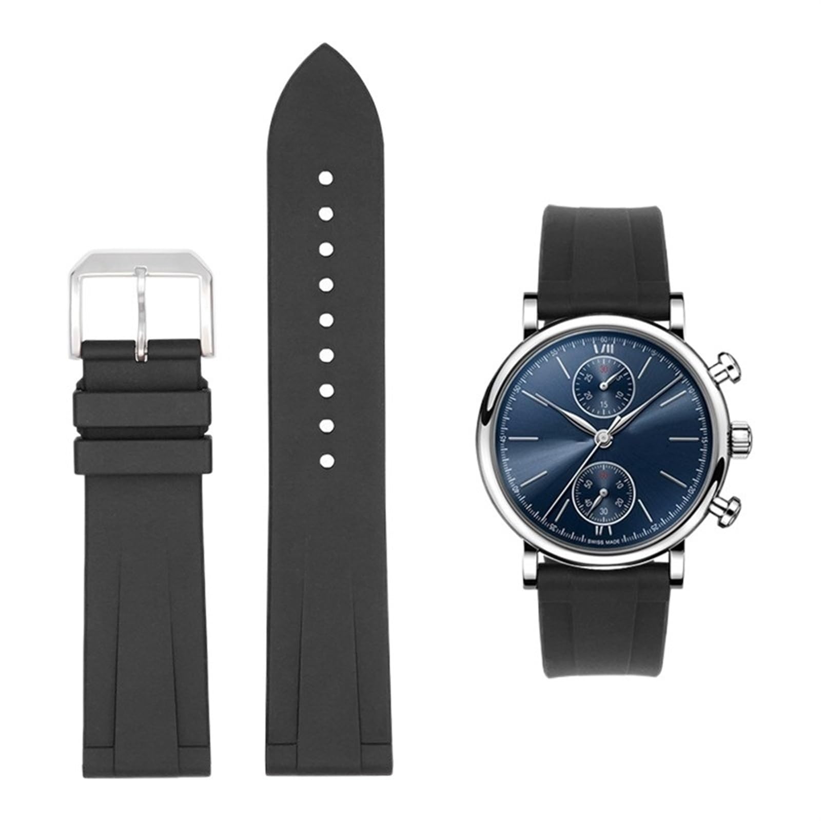 Fluorkautschuk-Uhrenarmband für Pilot Portugal Portofino Bandarmband Schnellverschluss 20 mm 22 mm