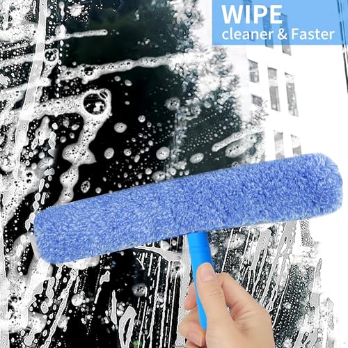 Image of Window Washing Kit,Window Cleaning Squeegee Kit with Bucket | Professional window washing equipment,Squeegee for Window Cleaning,window squeegee for home Outdoor Car Commercial Use