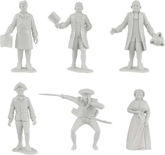 BMC Classic American Revolution Colonists - White 21pc Plastic Figure Playset