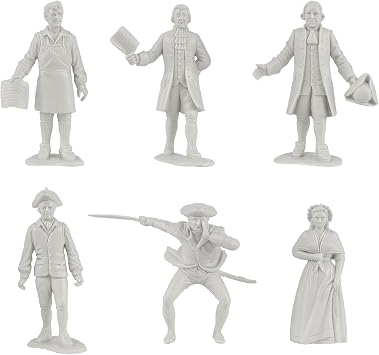 BMC Classic American Revolution Colonists - White 21pc Plastic Figure Playset