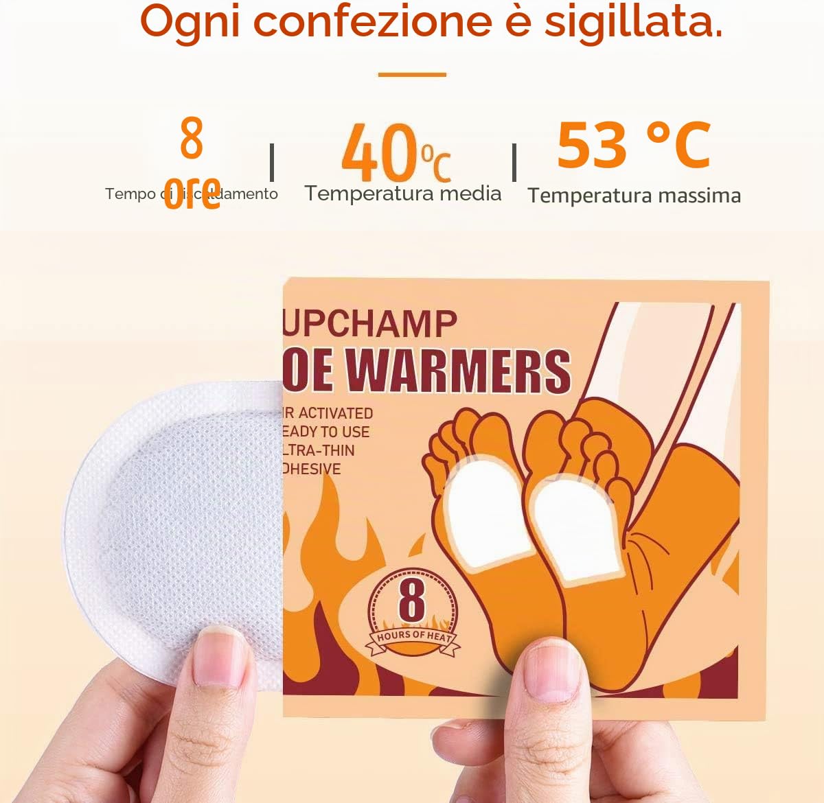 Scaldapiedi Monouso – 10 o 40 Paia di Scalda Dita dei Piedi Adesivi, Cuscinetti Riscaldanti per Scarpe e Stivali, Attivati all’Aria per Escursionismo, Sci, Lavoro Invernale all’Aperto, Uomo e Donna