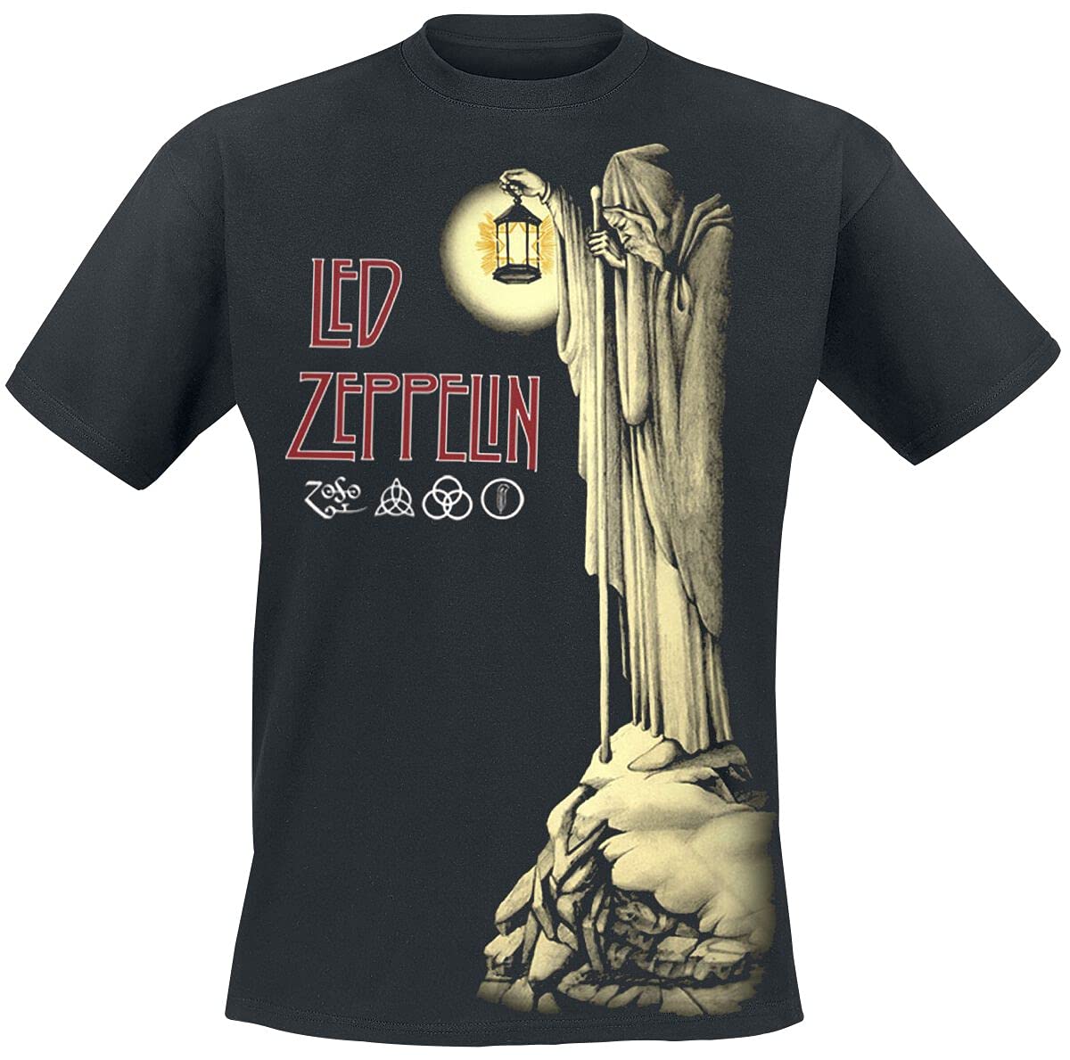 Led Zeppelin Hermit Uomo T-Shirt Nero M 100% Cotone Regular-image