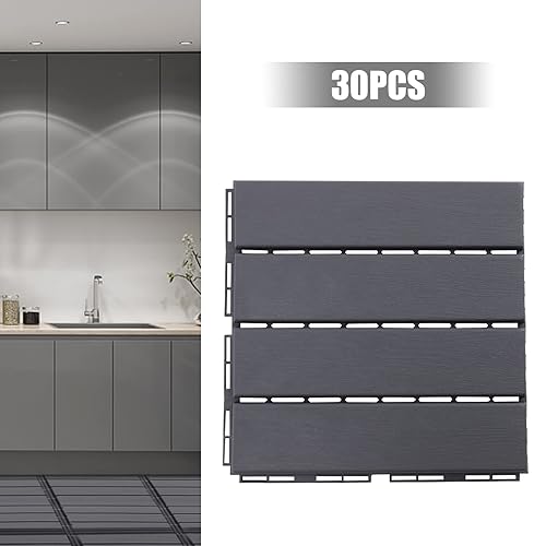 Miniatura 7 de Azulejos de cubierta entrelazados, paquete de 30 azulejos de plástico entrelazados para exteriores, impermeables, azulejos de terraza para porche,