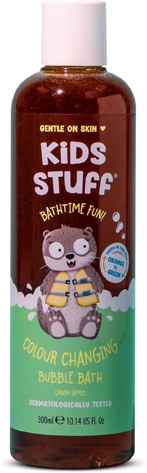 Kids Stuff Crazy Soap Colour Changing Bubble Bath, Orange to Green | Kids Bubble Bath | Dermatologically Tested | Mild & Gentle | Vegan | Cruelty Free | 300ml