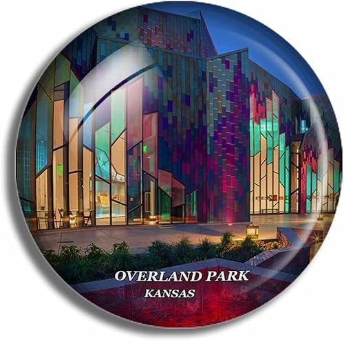 Imanes de nevera de cristal Overland Park Kansas USA Travel Souvenir calcomanía divertida para regalo, decoración del hogar, oficina, pizarra blanca