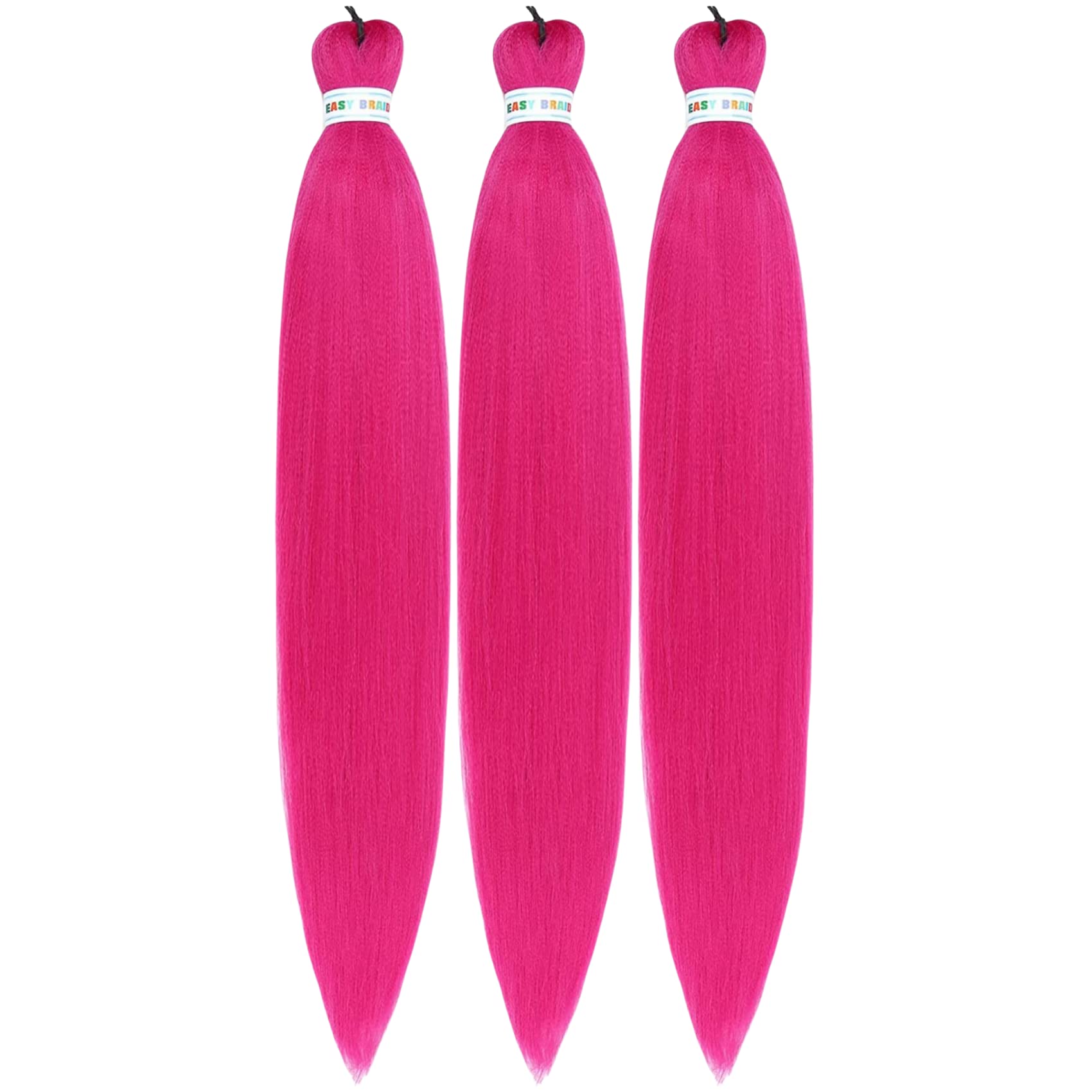 Magenta Pink Pre streched Braiding Hair Easy to Use Pre feathered Braiding Hair 30inch Braids Hair