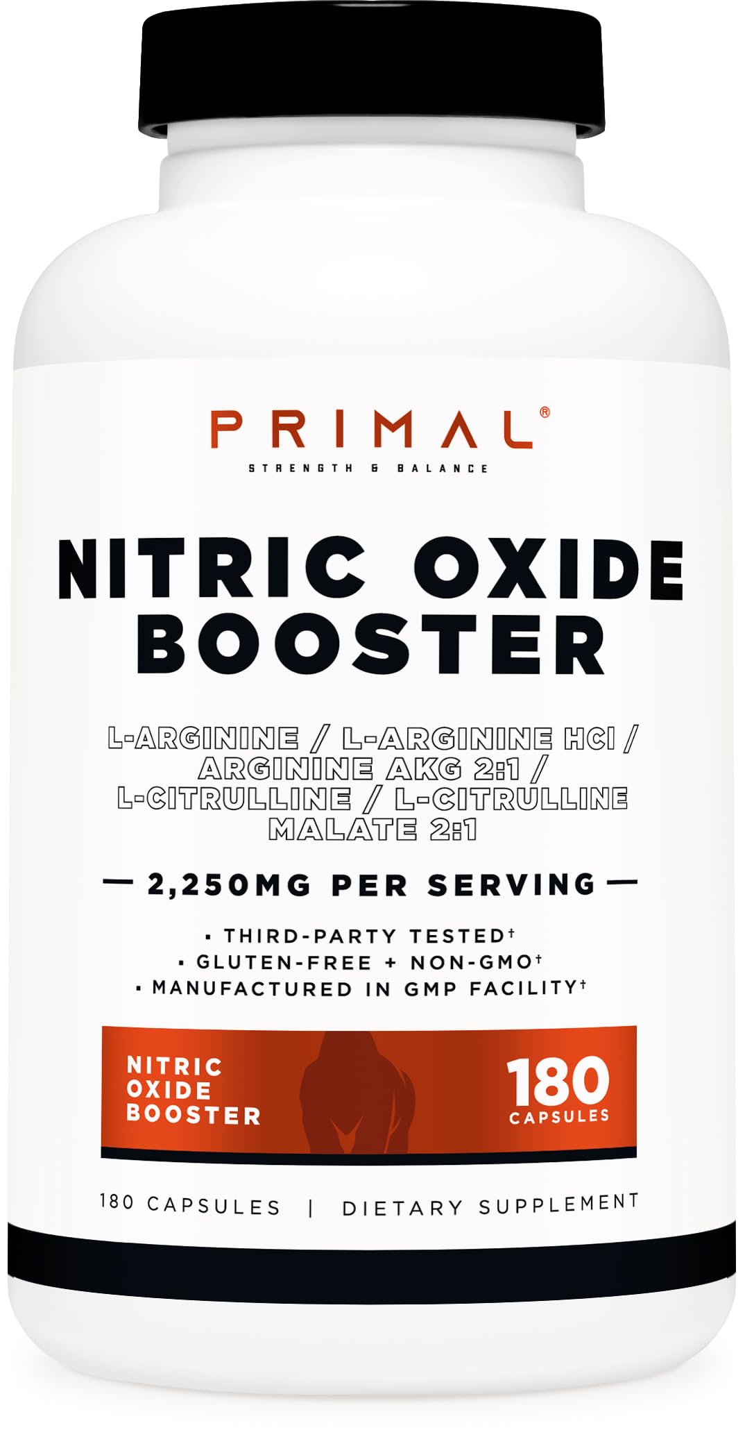 Primal Suplemento para Óxido Nítrico 2.250 mg 180 cápsulas