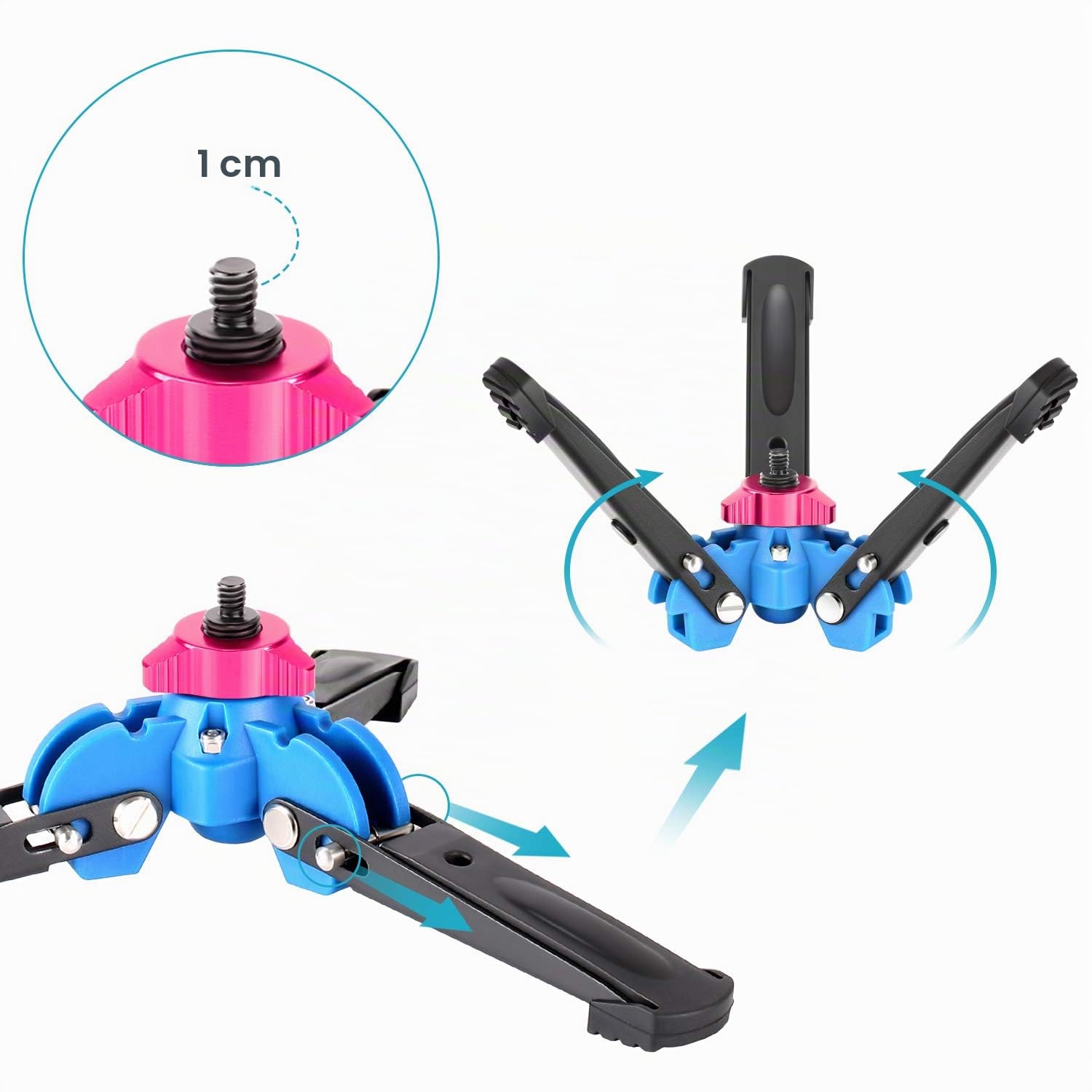 NEEWER Monopod Extensible de cámara con Base de Soporte Desmontable y Plegable: aleación de Aluminio, Altura de 52-168 centímetros para DSLR Nikon Sony; Carga admisible de 5 kg