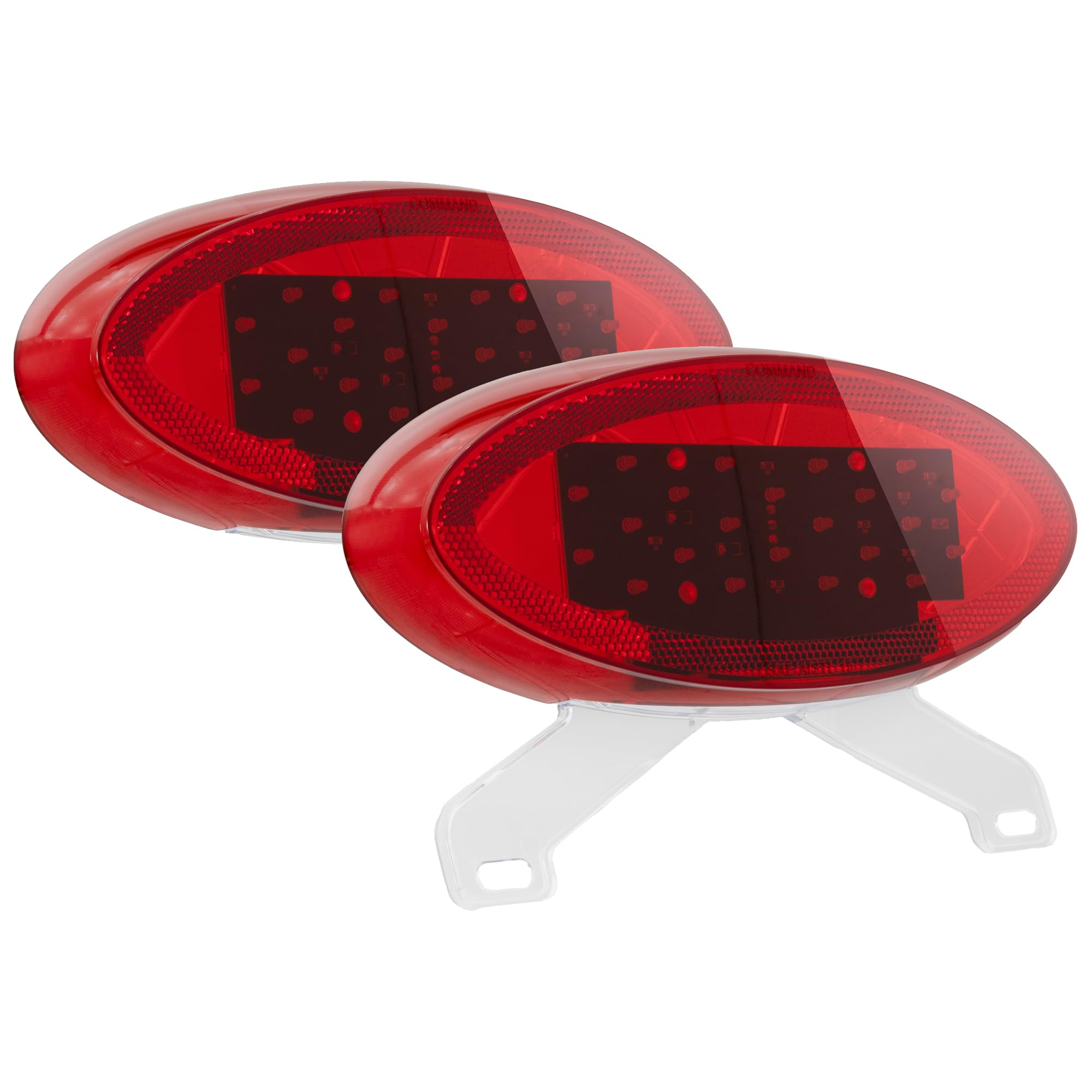 RecPro RV LED Tail Light | Trailer Brake Light | Surface Mounted Vertical/Horizontal | Red 9 in. Oval | Stop/Turn/Tail/Rear | Made in USA | 2 Pack (