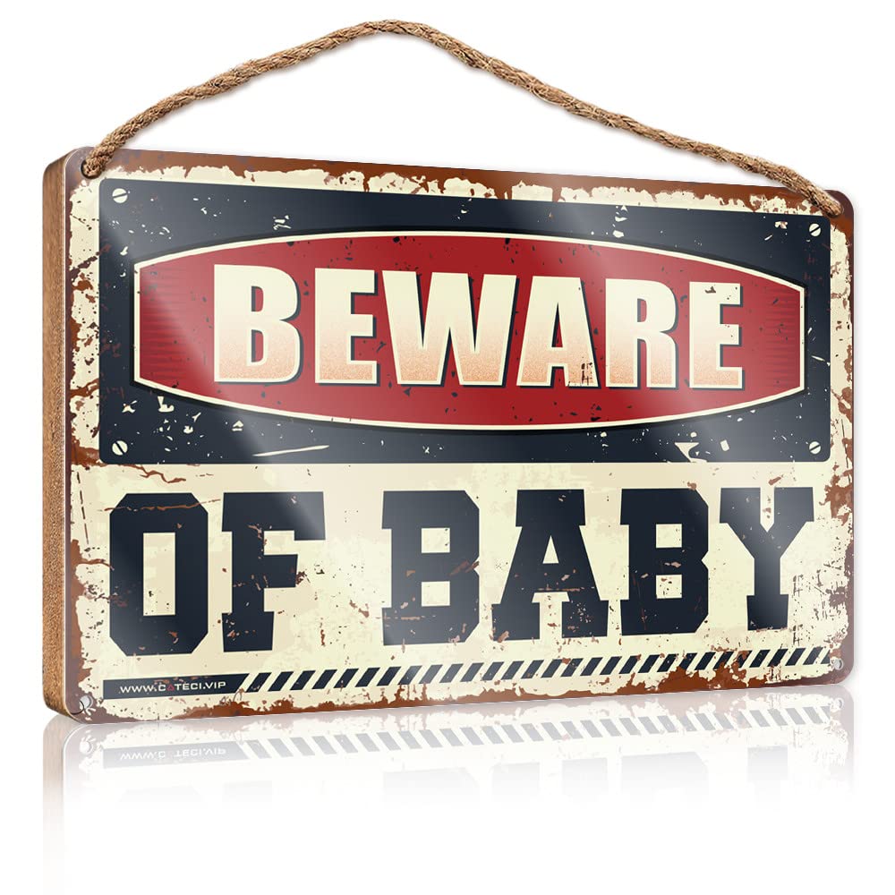 Porch Decorations Beware Of Baby Wooden Sign Front Porch Decor Decorative Signs For Home Decor(23X35CM)