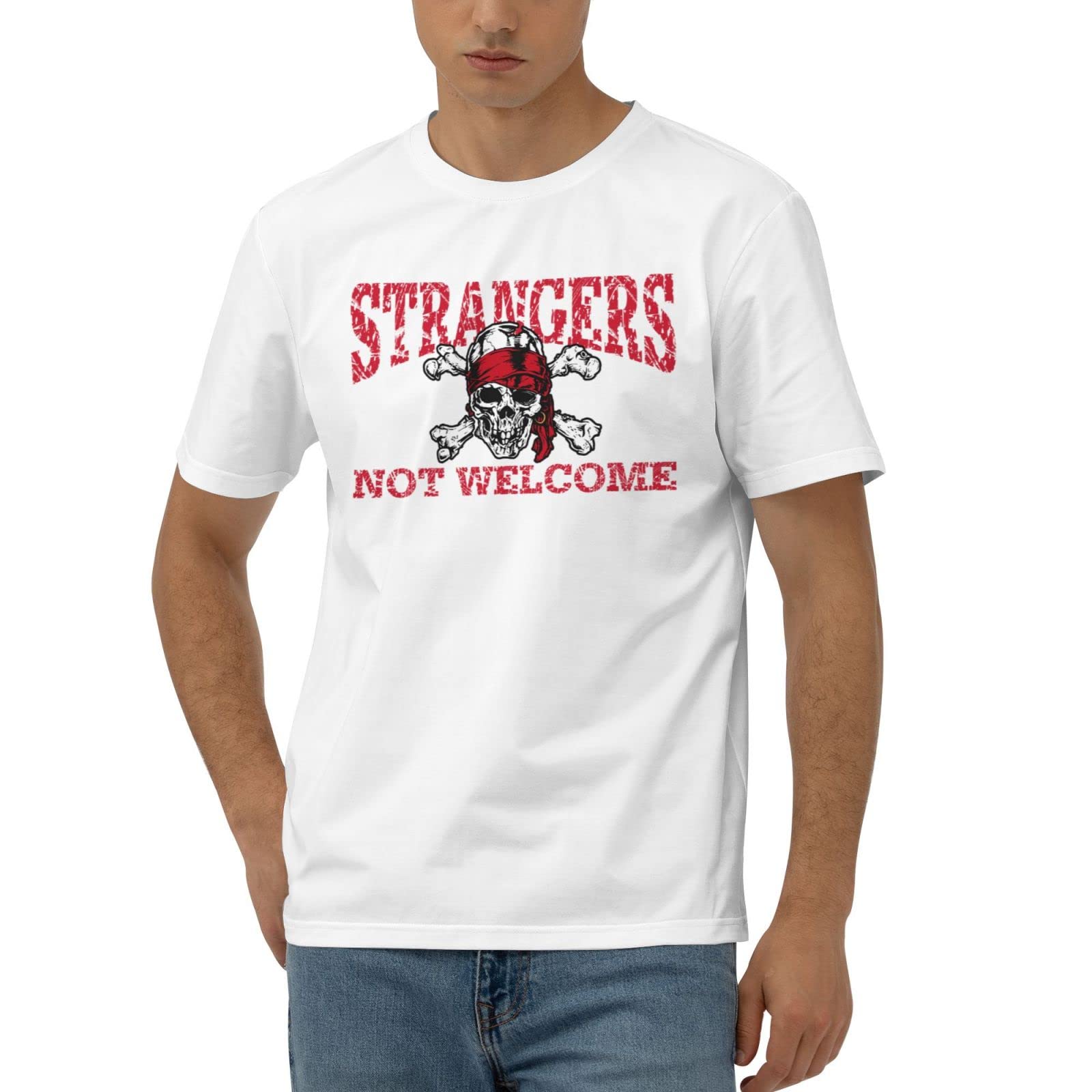 T-shirt graphique pour homme Strangers Not Welcome taille XL en couleur originale