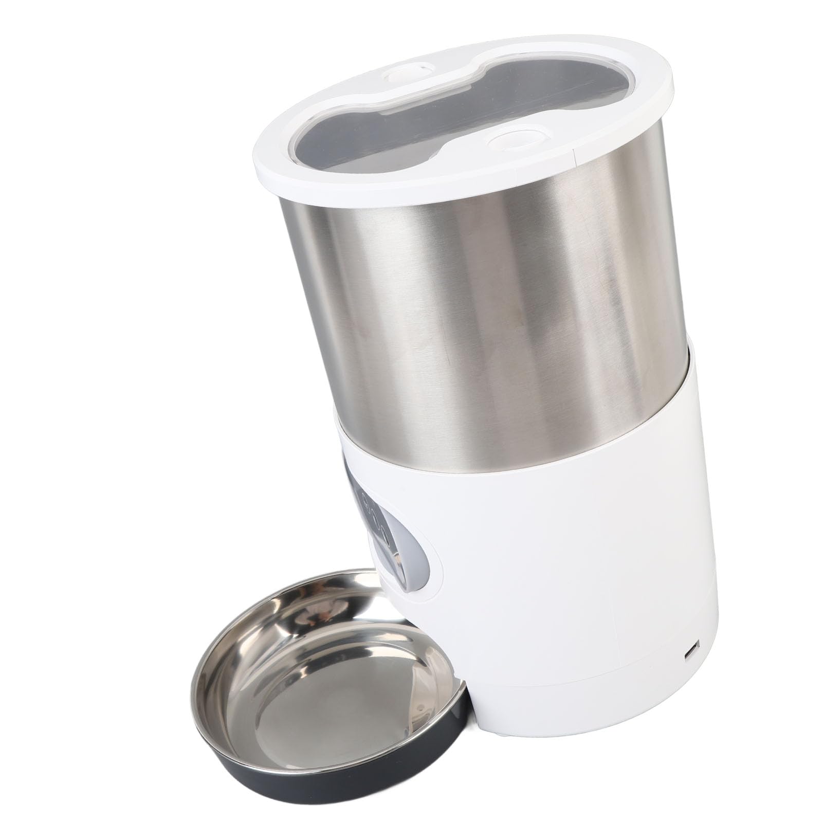 Comedero Automático para Gatos, Cuencos Dobles de Alimentación Temporizada de 4 litros, Dispensador de Alimentos para Mascotas de Acero Inoxidable con Control Inteligente de