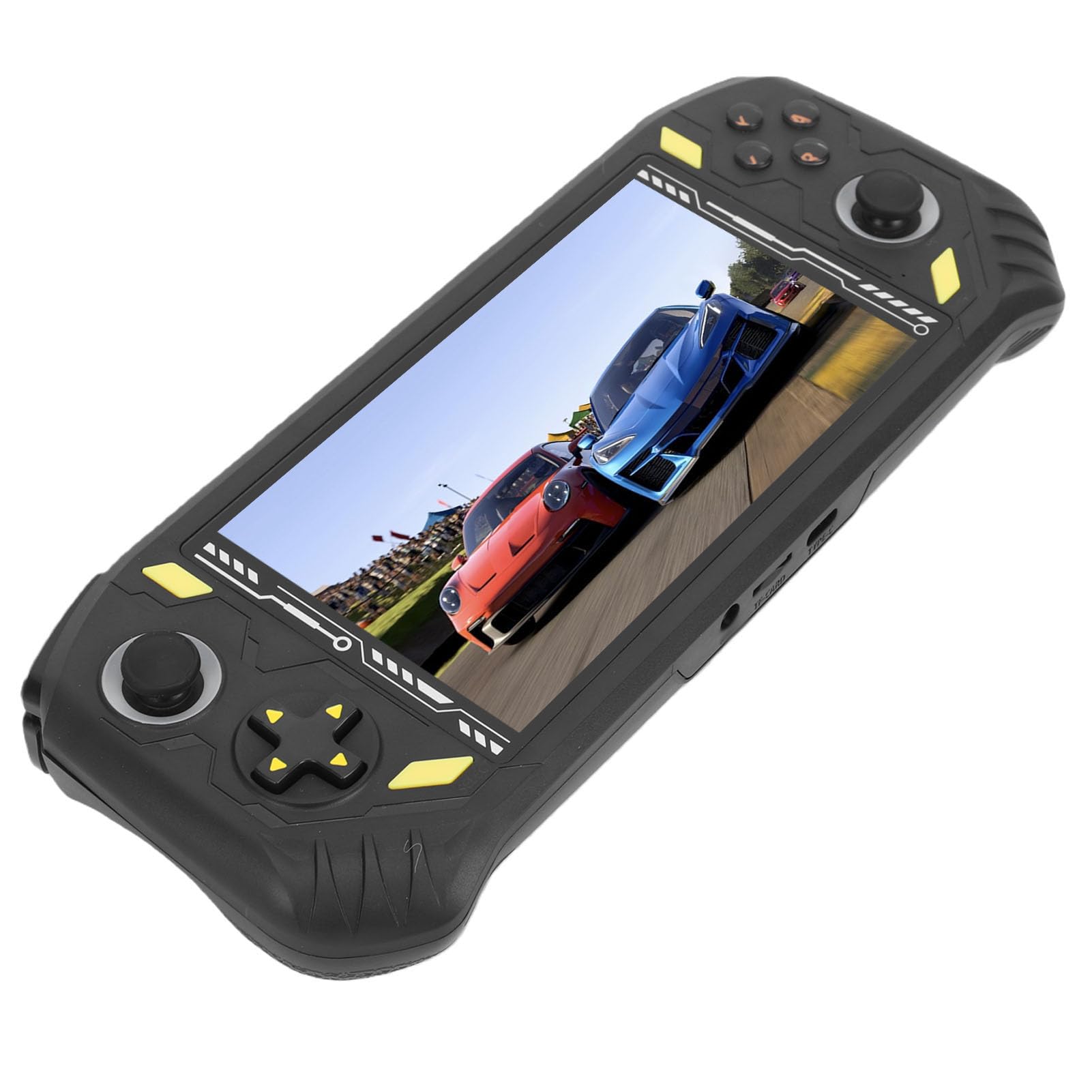 Console di Gioco Portatile, Schermo da 5,5 Pollici, 2G RAM, Chip Quad Core RK3562, Lettore di Gioco Portatile Ricaricabile con Due Controller e Porta , per Giochi Multi (Nera)
