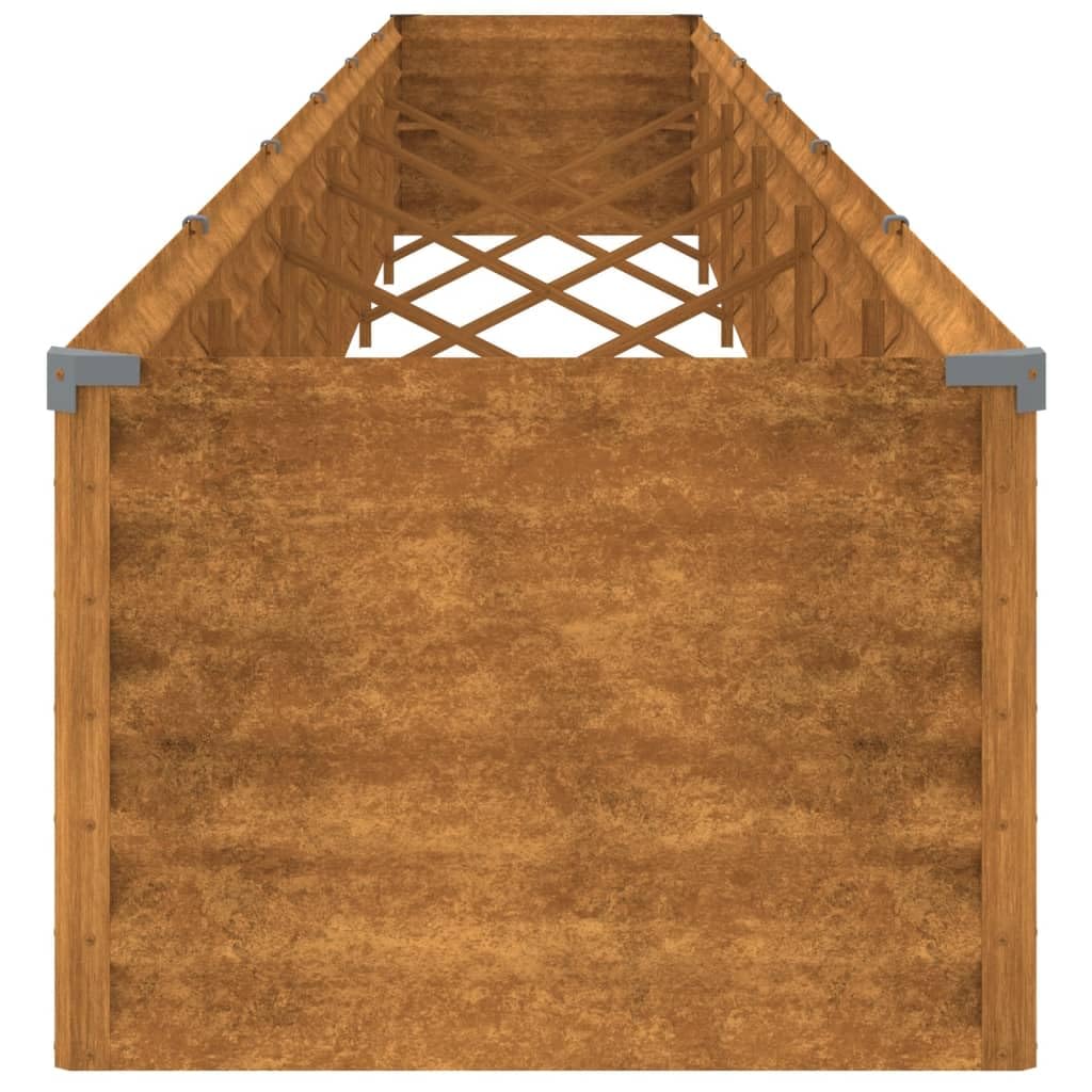 Homgoday Podniesienie ogrodowe na kwiaty 580 x 50 x 36 cm w Aiaio Corten, skrzynka na kwiaty na zewnątrz donica balkonowa kratka do ogrodu