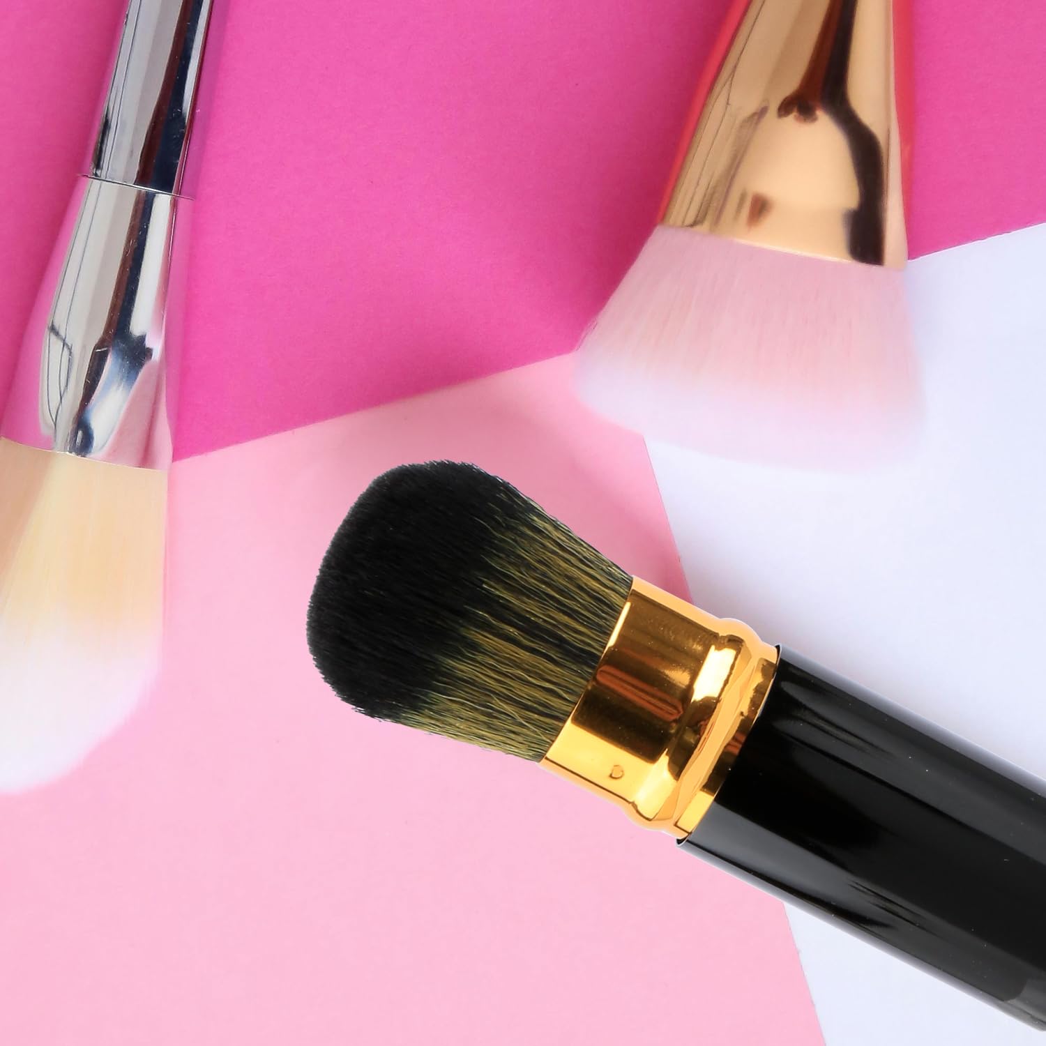 Luckious 2 PCS Retractable Blush Brush with Lid, Travel Makeup Brush - Image 4