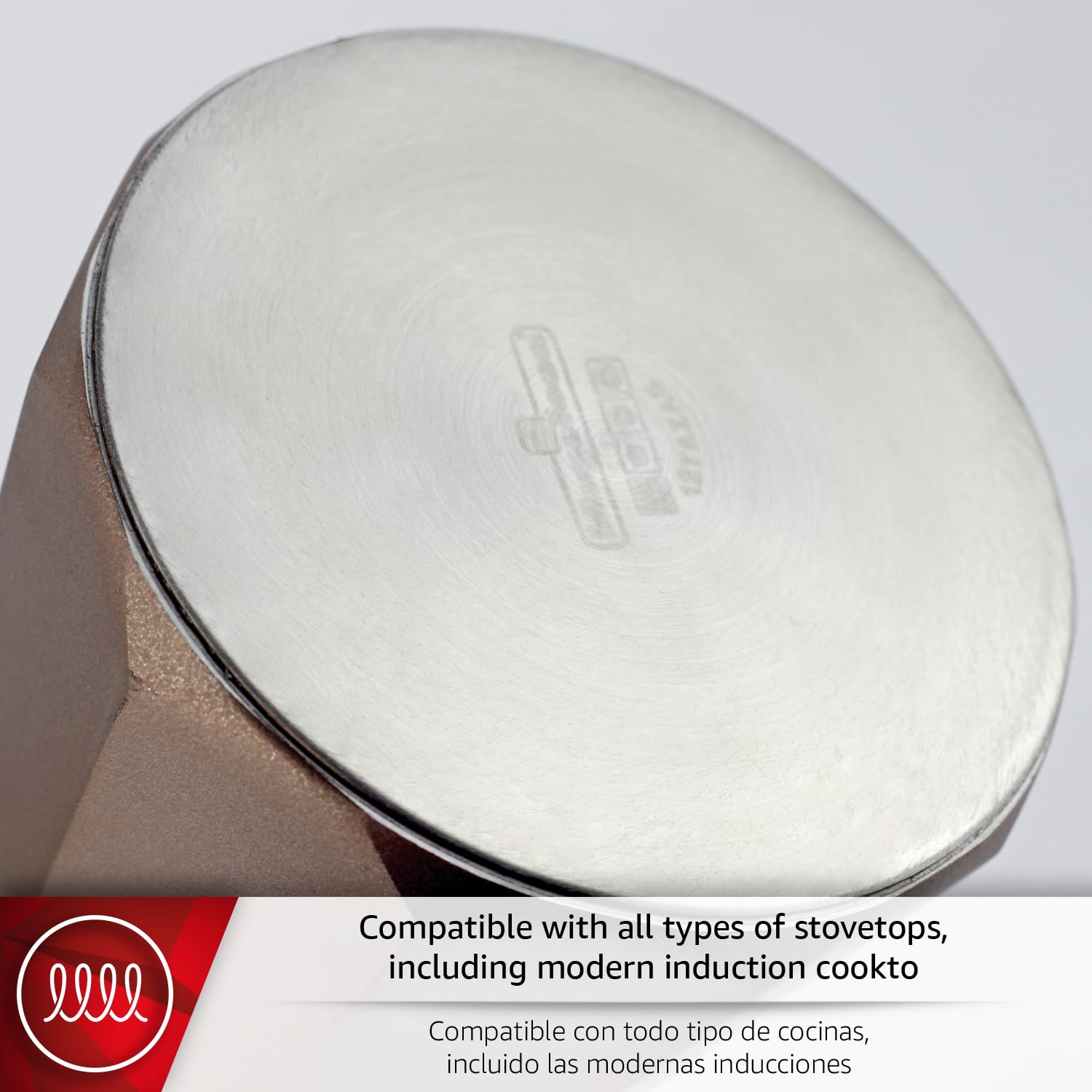 MAGEFESA Jamaica Brown Herdplatte Espresso Mokkakanne, 9 Tassen/425.2 g, italienische Kaffeemaschine für kubanischen Kaffee, extra dickes Aluminium, hitzebeständiger Griff, geeignet für Induktion