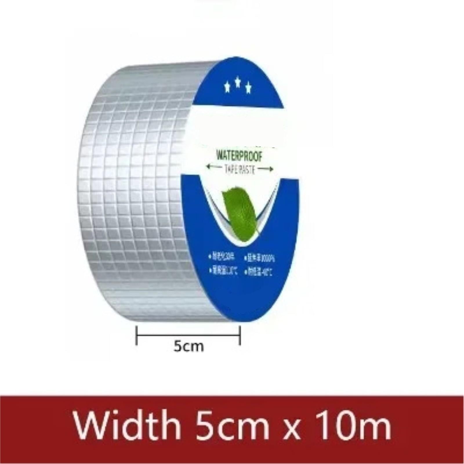 1 unidad de cinta de caucho butílico impermeable - Sellador de aluminio for techos, paredes y tuberías(5cmx10m)