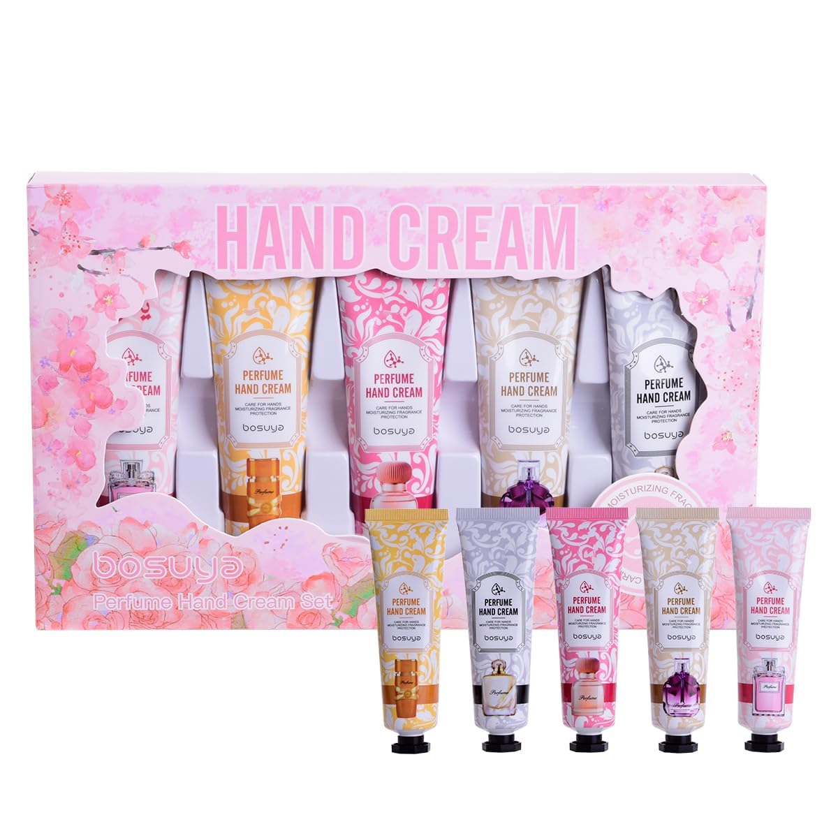 5 Pack Hand Cream for Dry Cracked Hands,Easter Basket Stuffers,Gifts for Women,Girls,Mothers Day Gifts,Natural Plant Fragrance Mini Hand Lotion Moisturizing Hand Care Cream