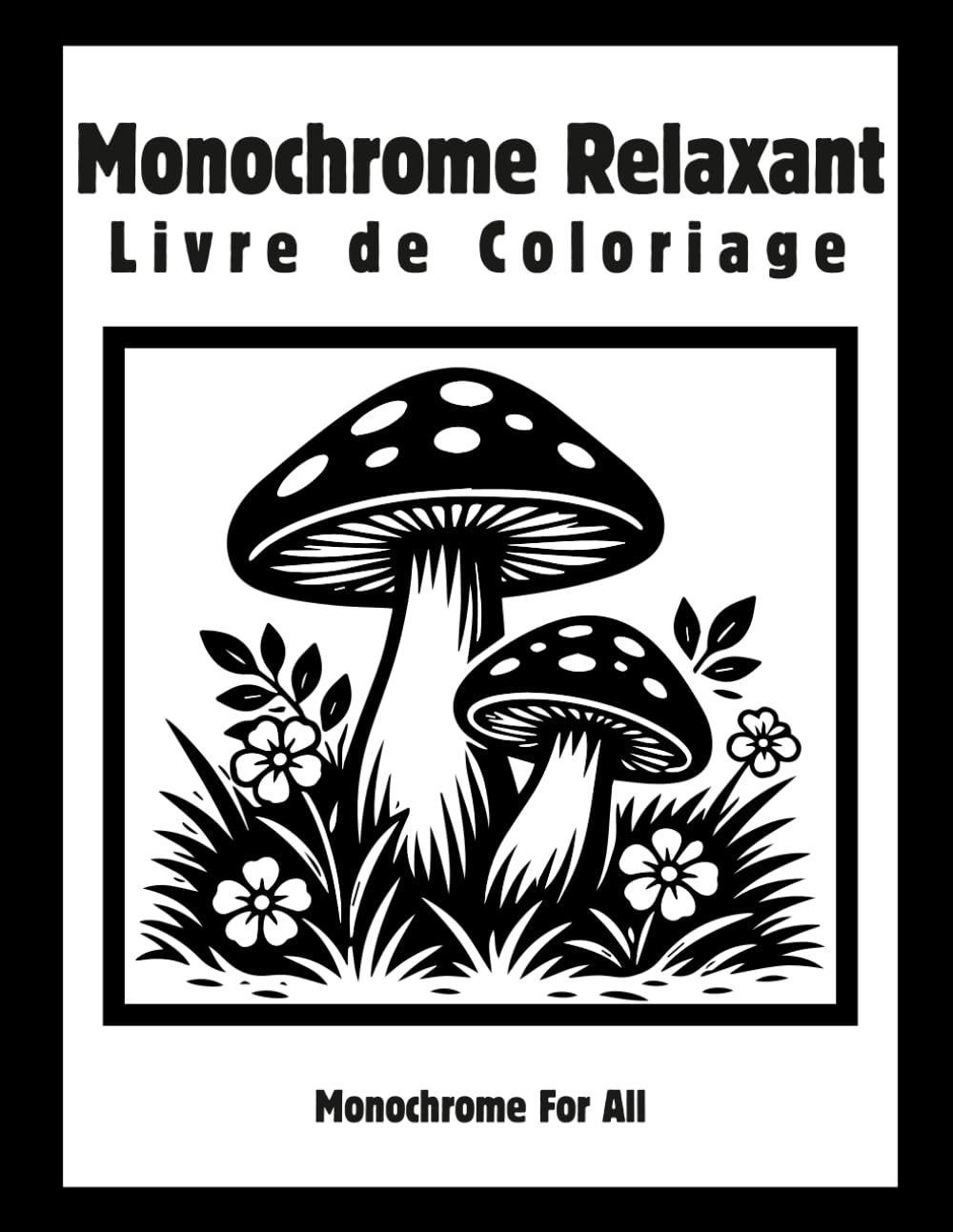 Monochrome Relaxant Livre de Coloriage: Dessins simples en noir et blanc pour la détente, la pleine conscience et la réduction du stress pour adultes et adolescents