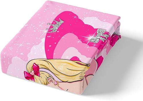 Miniatura 5 de Manfei Juego de sábanas ajustables de mariposa tamaño Queen, juego de ropa de cama de dibujos animados rosa femenino de 3 piezas para niños, niñas y