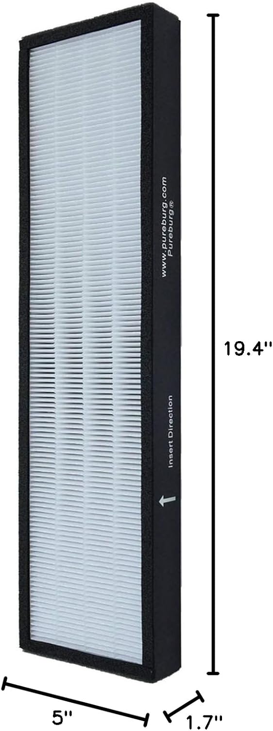 PUREBURG Replacement Filter Compatible with Hunter F1701HE/21 30613 Fits Hunter HT1701 HT1701BB F1701HE/PM 30100 30100B 30100W Air Purifiers,H13 HEPA 3-Stage Filtration, 1-Pack