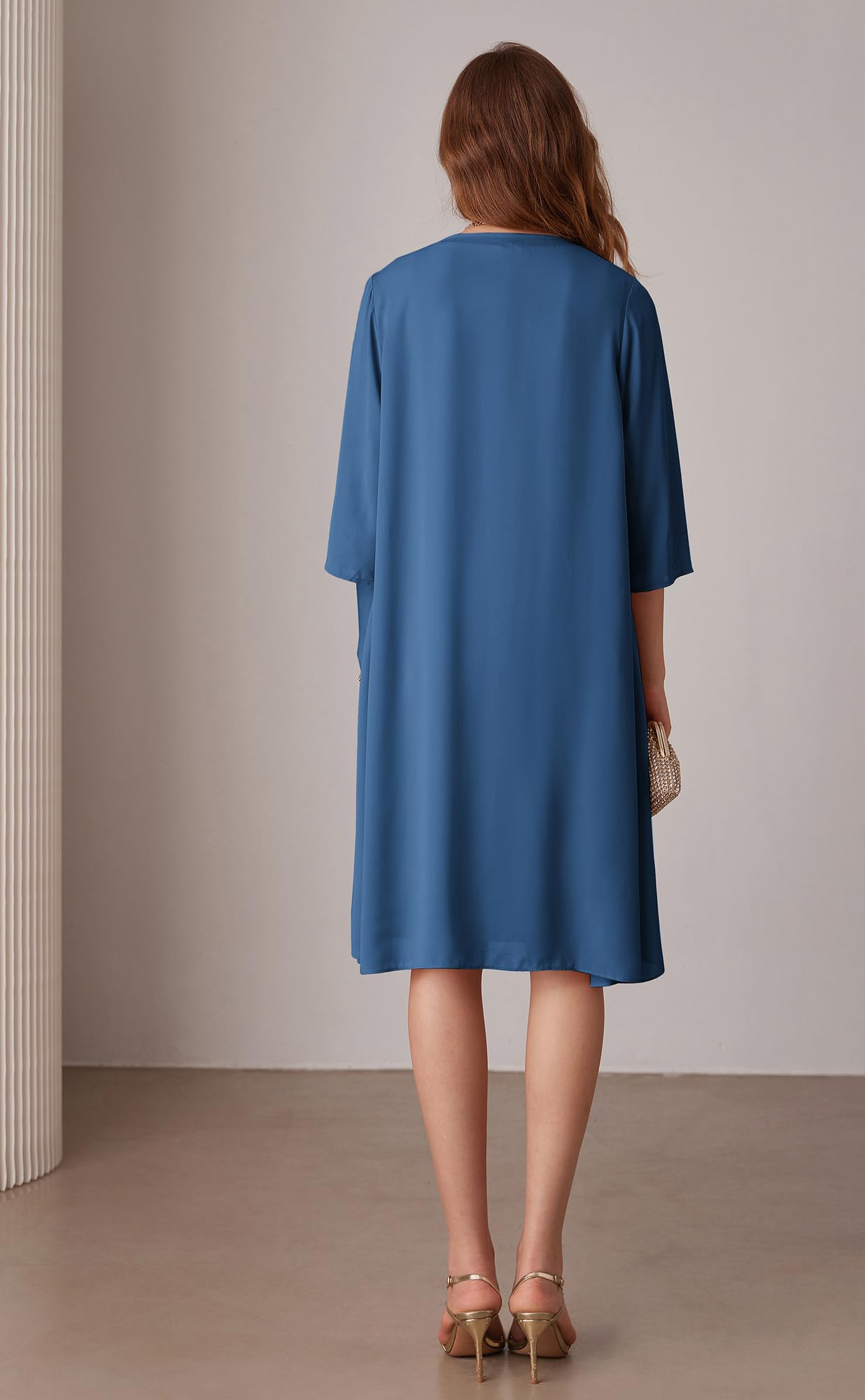 GRACE KARIN Ensemble 2 Pièces pour Femme Robe À Paillettes + Cardigan en Mousseline De Soie À Manches 3/4