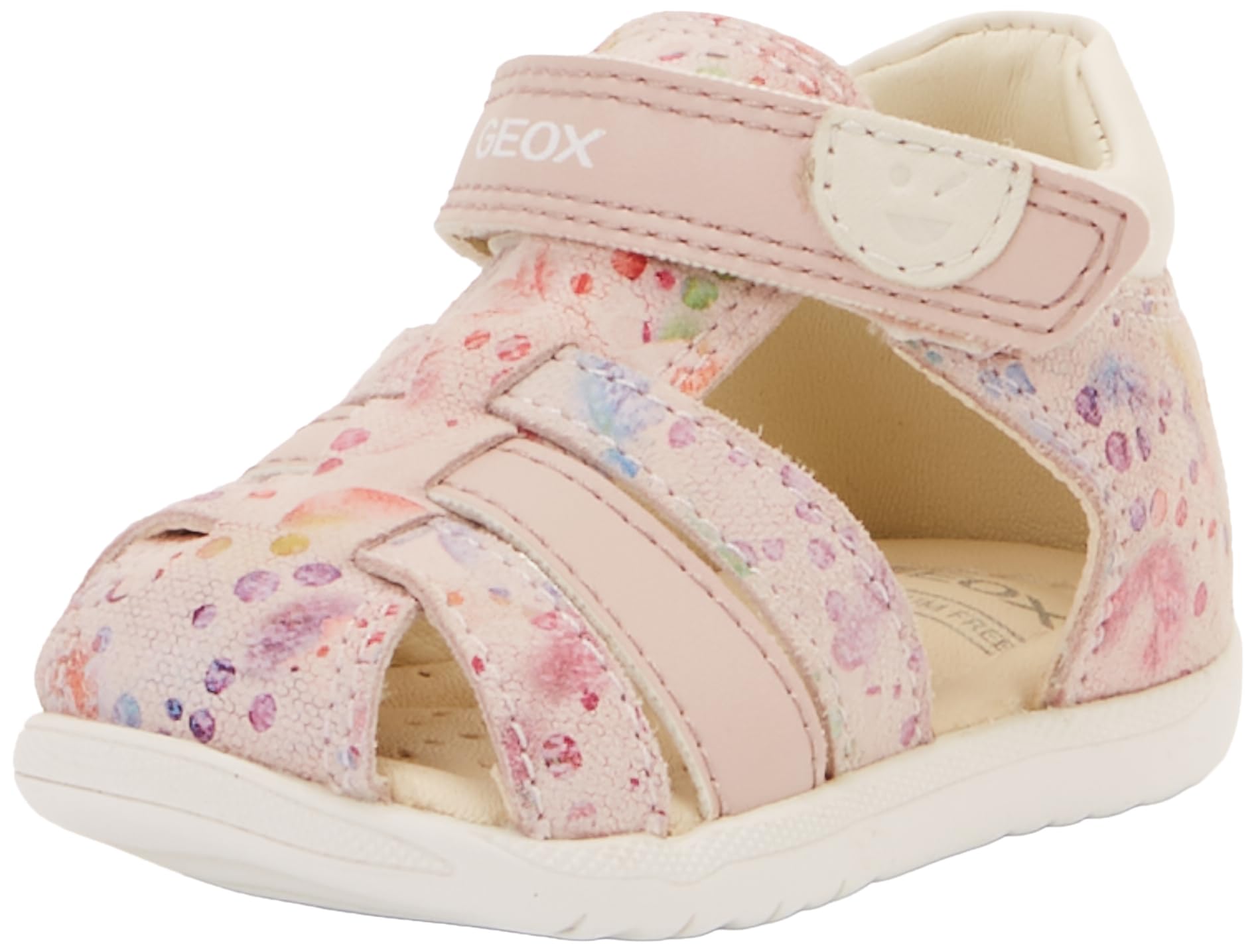 Geox B Sandal Macchia Gir, Sandali Bimba 0-24, Lt Rose Multicolor B7BC, 18 EU