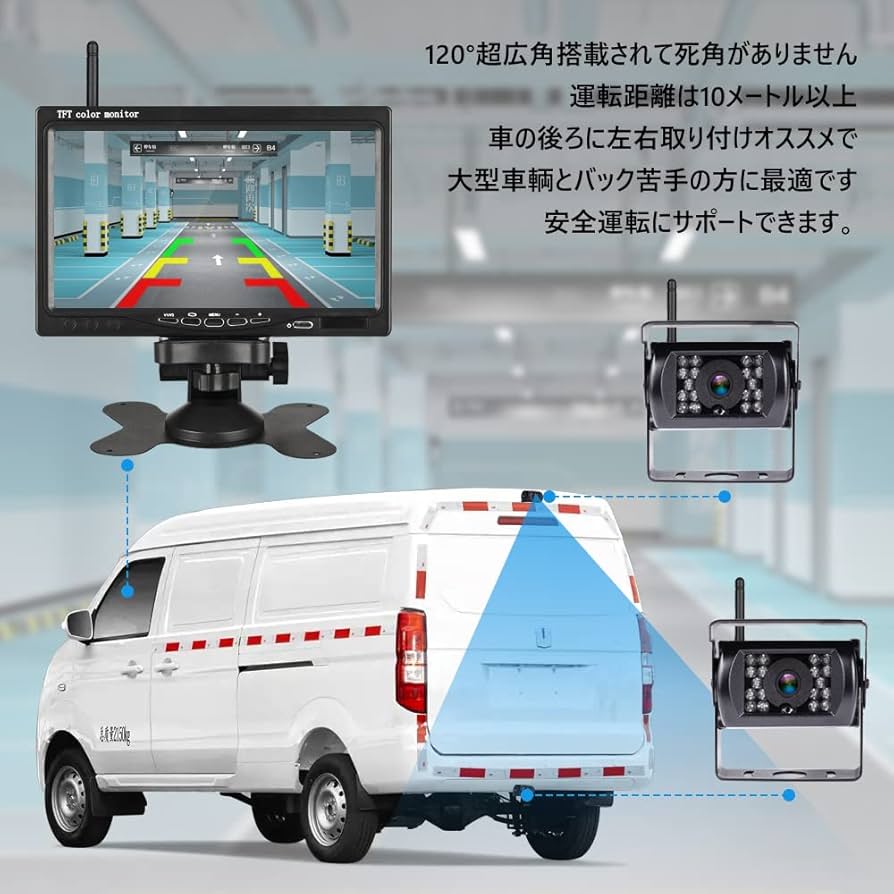 車載用モニター バックミラーモニター AV入力12V 24V対応バックカメラ付 003033.jpg