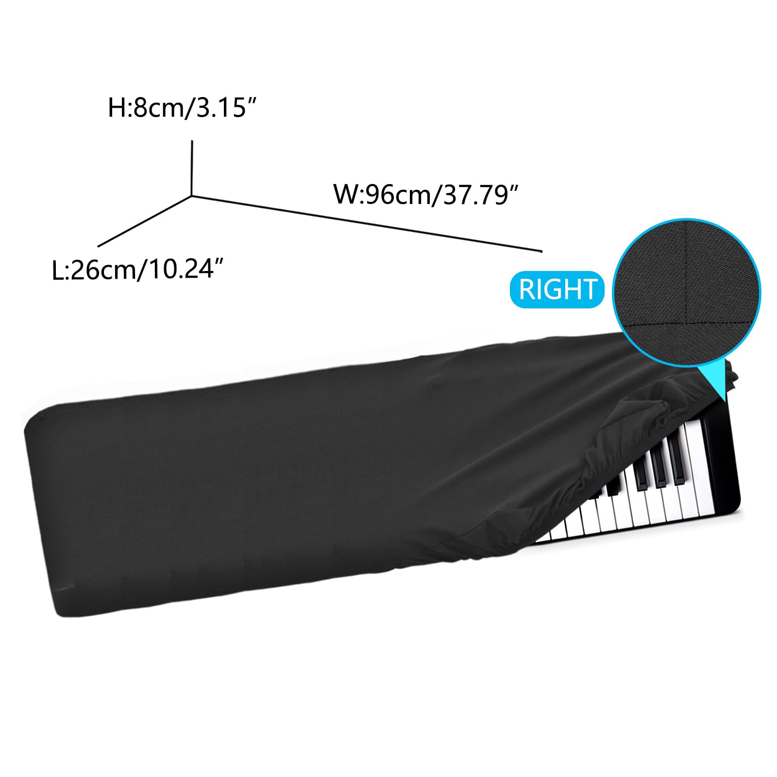 Musiin 61 keys piano keyboard dust cover, compatible with M-Audio Oxygen 61, Behringer Motor 61, Roland FA-06 keyboards, Luxury Chinlon Anti-dust & Scratch-proof, Smooth Touch & Custom Fit