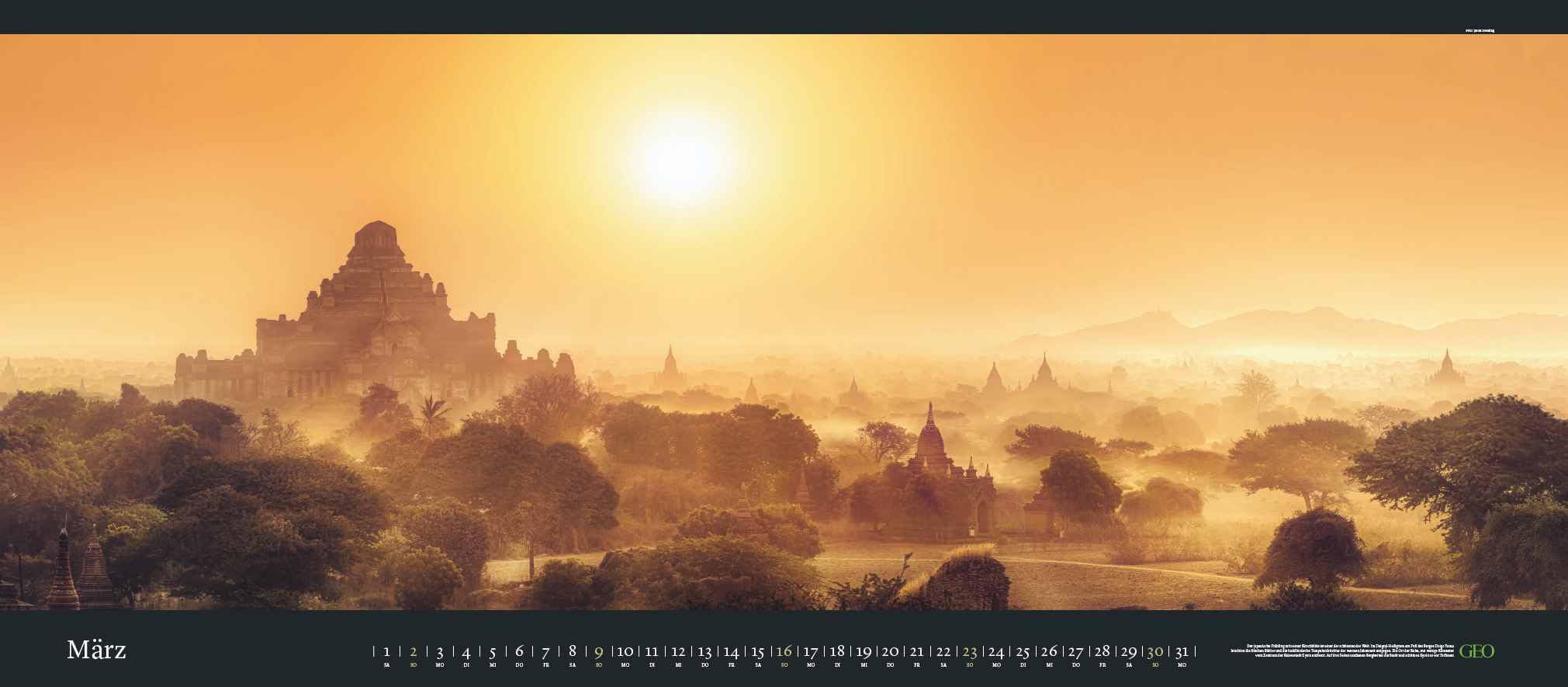 GEO - Panorama: Der Blick ins Weite Wandkalender 2025 - Spektakulärer Landschaftspanorama, Großes Format 137x60 cm, mit Beeindruckenden Weitblick-Fotografien