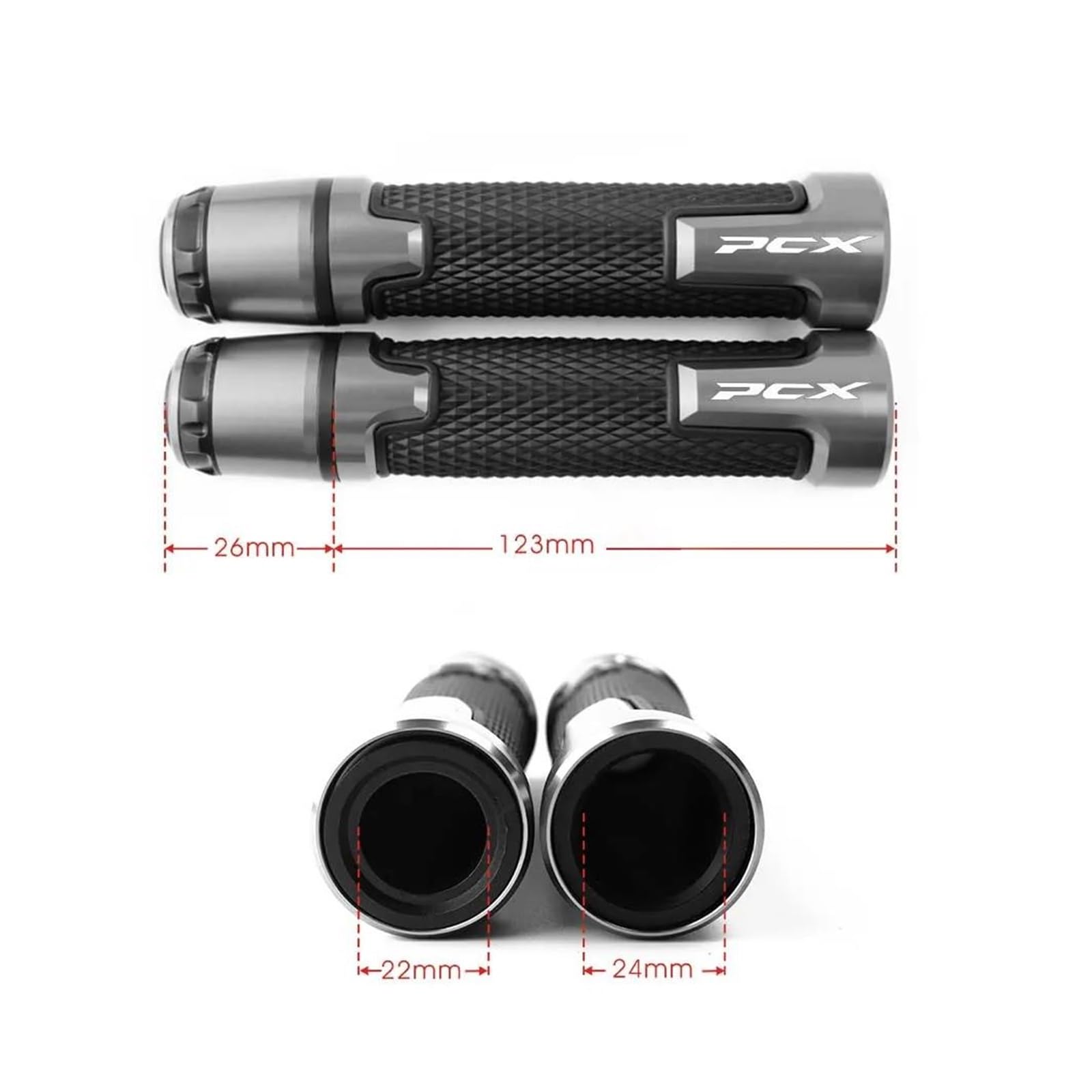 Motorrad Griffe Für HON&DA PCX125 PCX150 PCX160 PCX 125 150 160 Motorrad CNC Aluminium Lenker Griff Grip Enden Hand Grips End Zubehör Lenkergriffe Gasgriff (Farbe : 4)