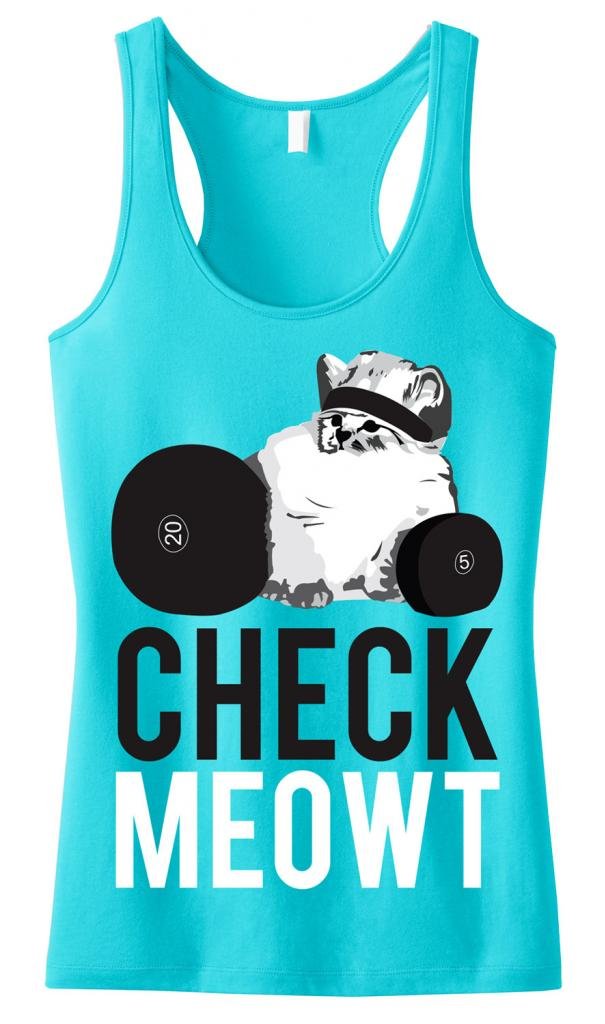 NoBull Woman Apparel Women's Check Meowt Racerback Tank Top