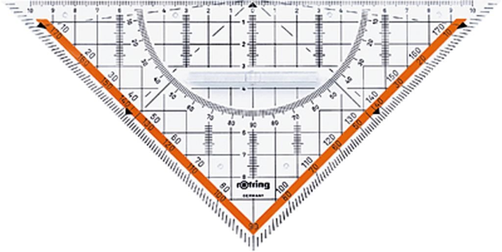 rOtring 213910 Rapid-A3-Zeichenbrett & Centro-Geometrie-Dreieck mit Griff (groß, 23 cm)