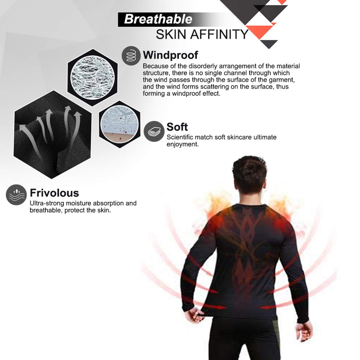 MEETWEE Herren Thermo-Shirts, langärmelig, mit Fleece gefüttert Unterhemd