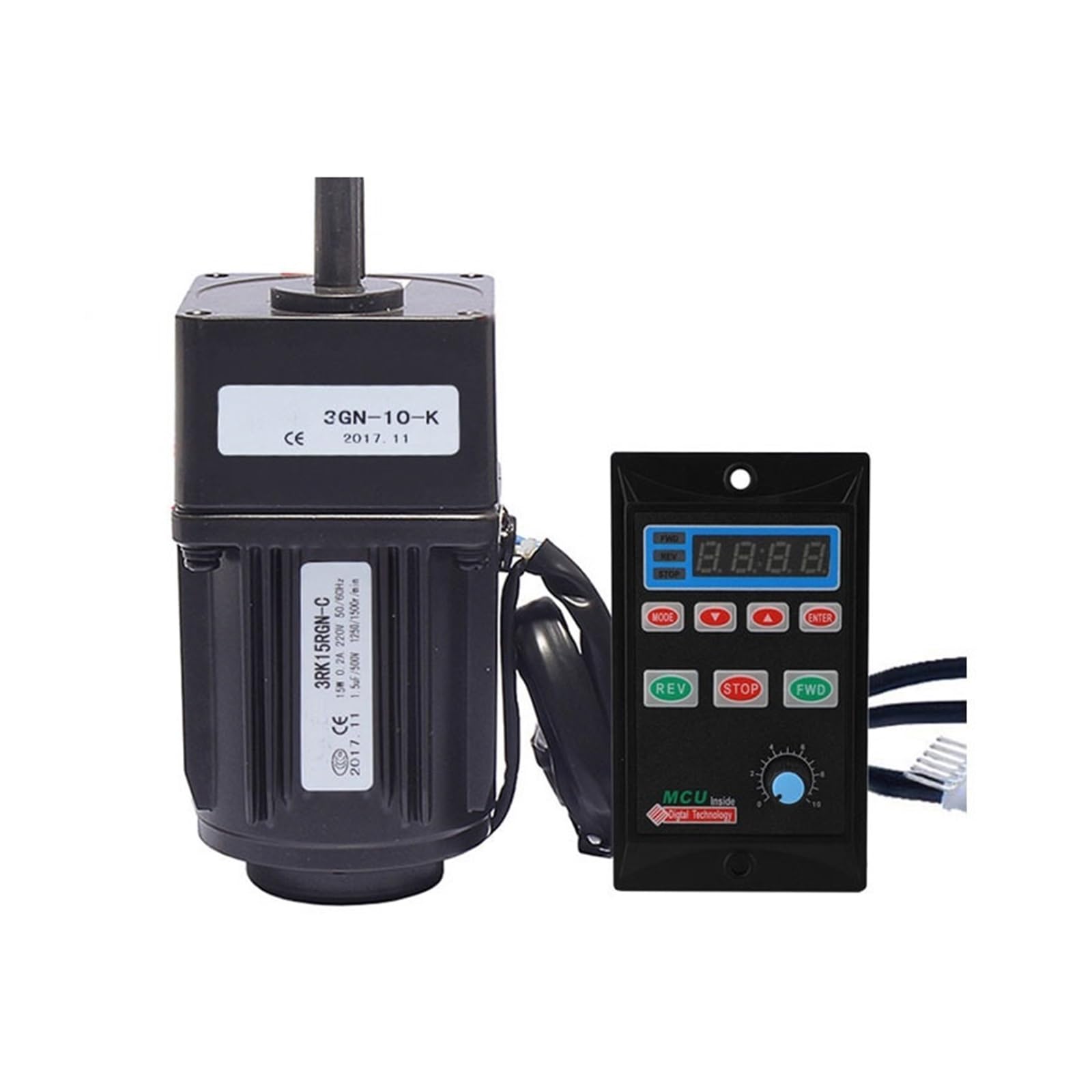 Silnik Krokowy, Cyfrowy regulator prędkości UX-52 z silnikiem przekładnią dwukierunkową 15 W AC 3RK15GN-C Zmienna prędkość 1:3-1:300 415-5 obr./min(41rpm)
