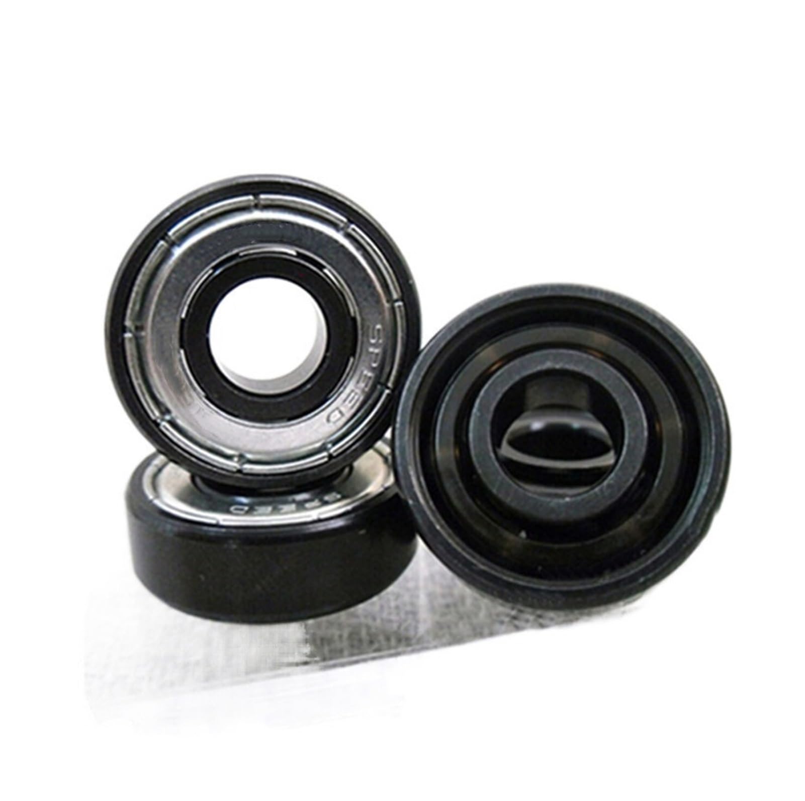 SUOFEILAIMU 16Pcs Black Ceramic 608 Bearing, 6 Balls for Inline Speed Skates Bearings
