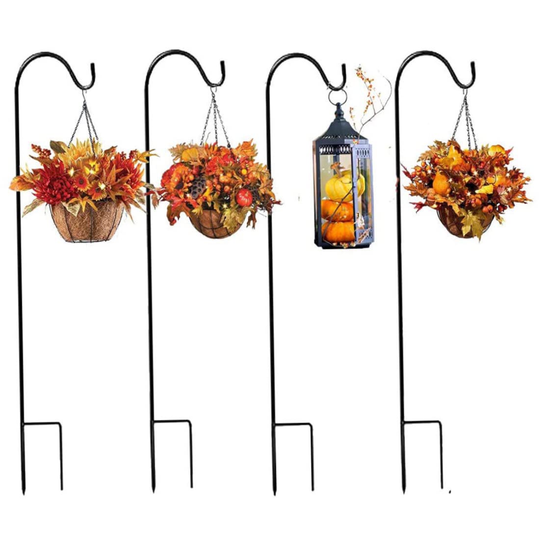 Ganci da giardino in metallo altezza regolabile 2 pz per lanterne natalizie solari
