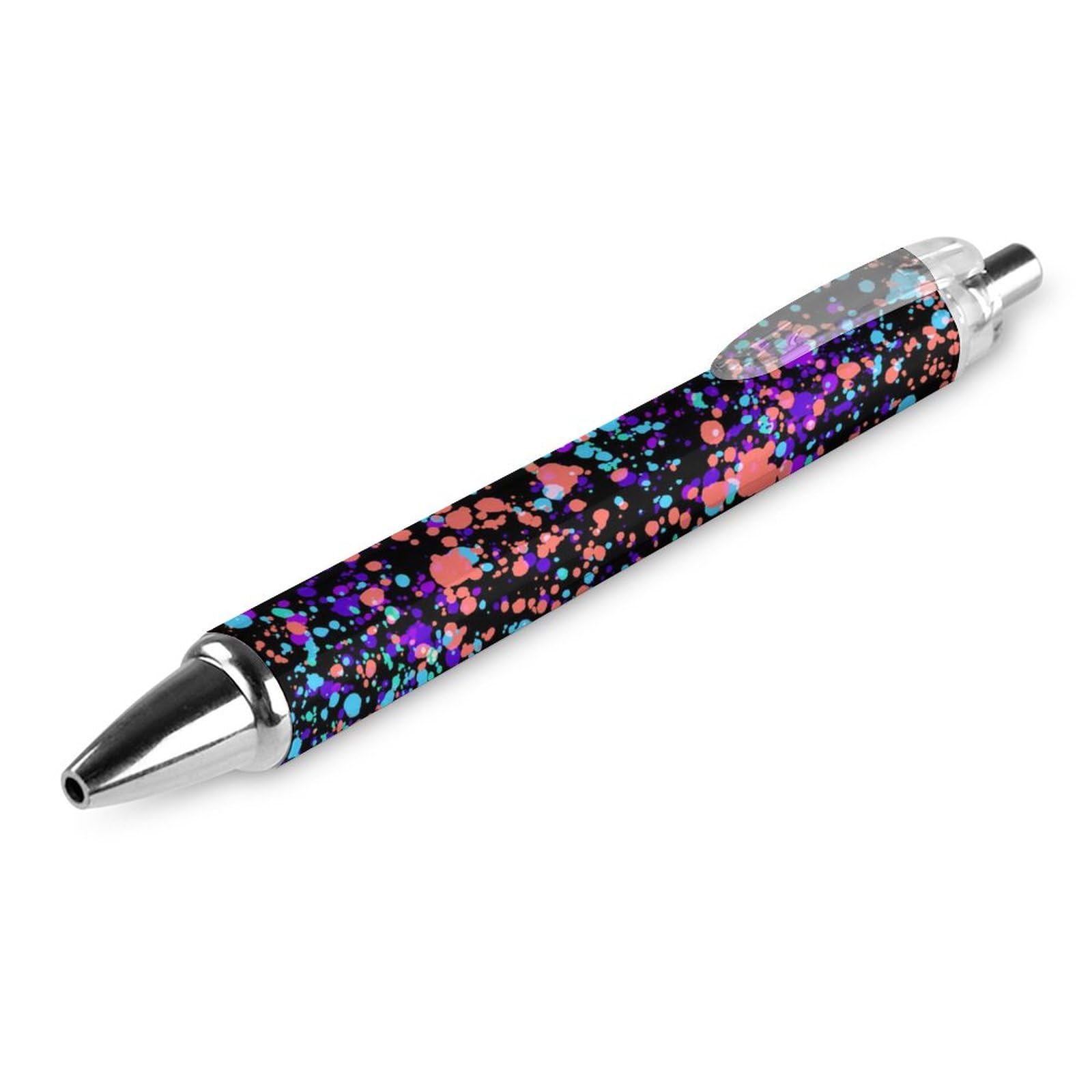Glow in Dark Splatter Neon Retractable Ballpoint Pen Portable Black Ink Ball Pen Work Pens for Office Stationery Supplies Gifts