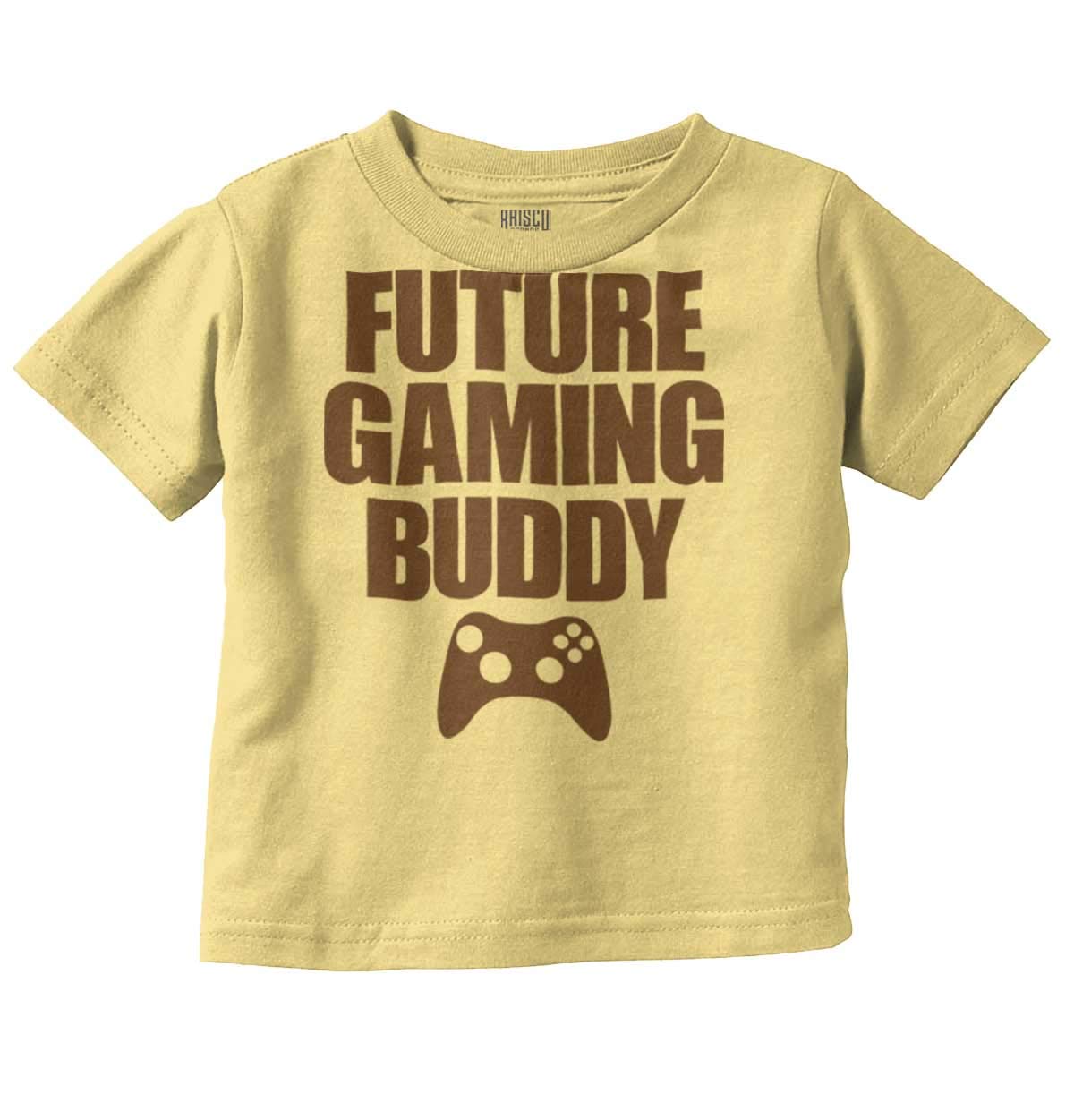 Brisco Brands Future Gaming Buddy Gamer Dad Joke Toddler Boy Girl T Shirt Butter