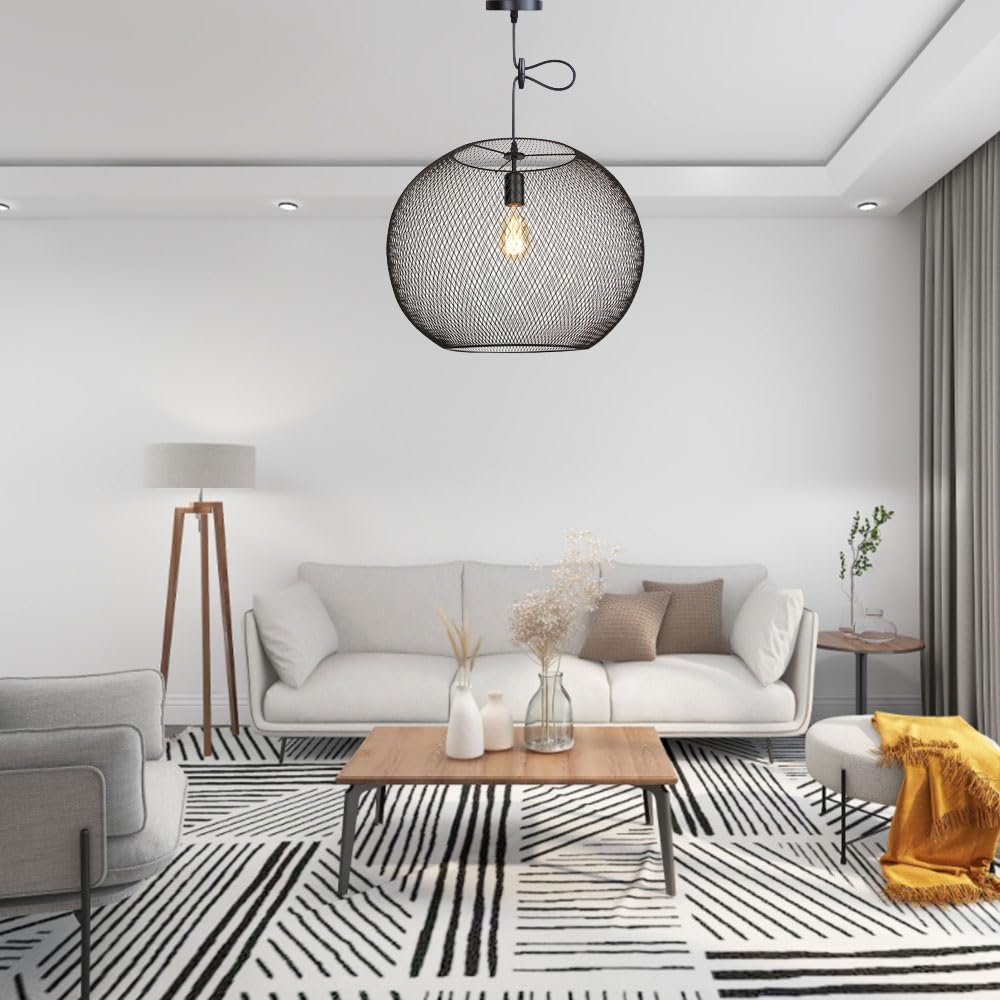 Lampada A Sospensione Americana retrò E27, Lampada A Sospensione A 1 Testa, Lampadario con Paralume Ritagliato in Metallo, Apparecchio di Illuminazione A Soffitto per Ufficio Industriale