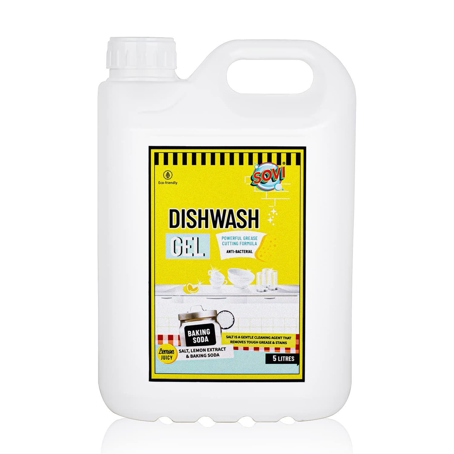 SOVI Dishwash Liquid, Removes Tough Grease & Odour, No Harmful Residue, Antibacterial, Child Safe, Pet Safe, with Baking Soda, Salt & Lemon Extract, 5 L (Pack Of 1) (B0BH4YYFH4) Amazon Price History, Amazon Price Tracker