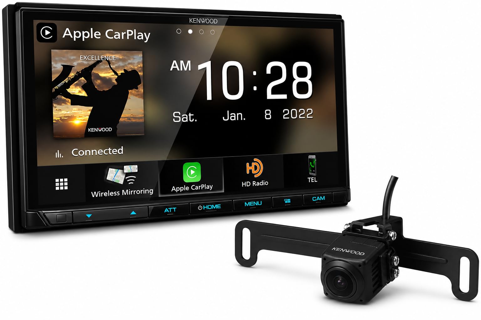 KENWOOD DMX958XR EXCELON Reference 6.8" Full HD Capacitive Touchscreen Car Stereo Receiver | Plus KENWOOD CMOS-230LP1 Universal Backup Camera