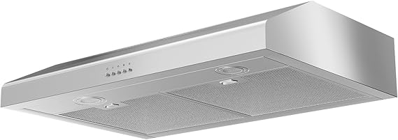 500 CFM Range Hood 30 Inch, Under Cabinet Range Hood for Duct/Ductless Convertible, Stainless Steel Kitchen Stove Vent Hood with 3 Speed Kitchen Exhaust Fan and Two Bright Energy-Saving LED Light