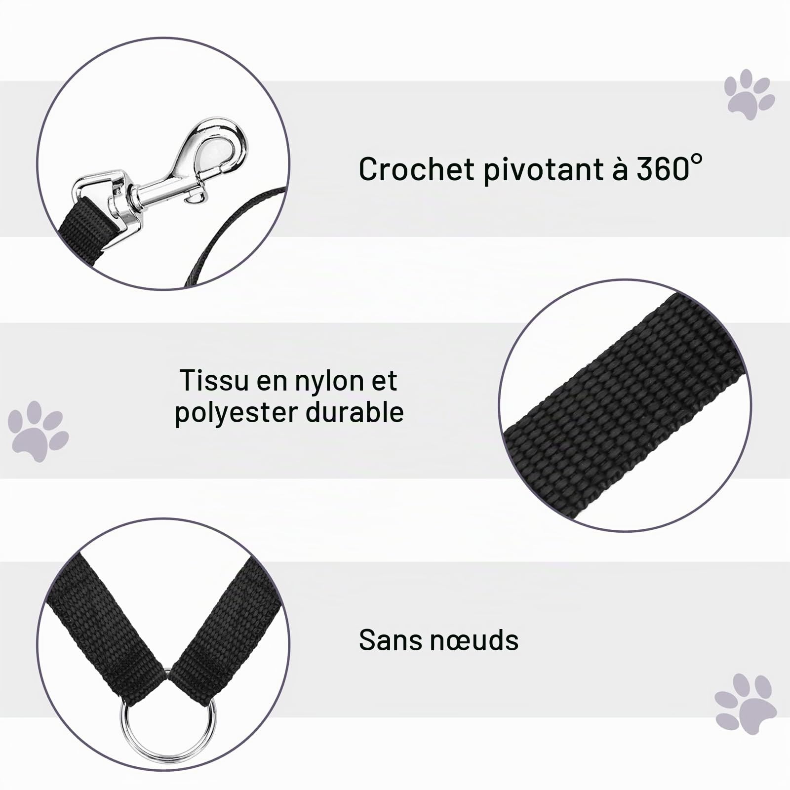 Double Laisse pour Chien, Laisse de Dressage Réglable, Séparateur de Laisses pour Deux Chiens pour Animaux de Compagnie Laisse de Chien Double, Aucun embrouillement