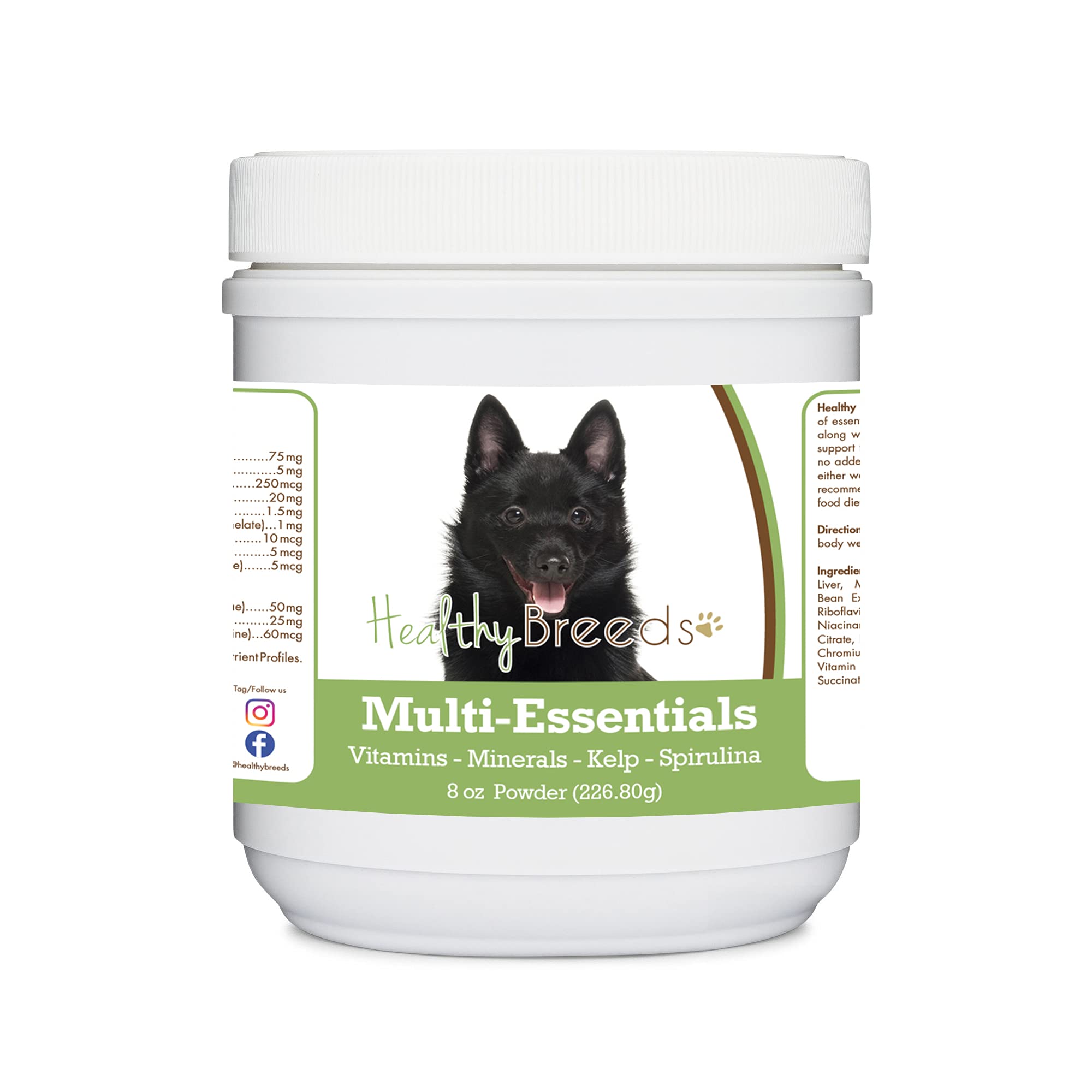 Healthy Breeds Schipperke Multi-Essentials Powder for Dogs - an Ideal Supplement of Vitamins, Minerals &amp; Antioxidants for Your Dog - 8 oz