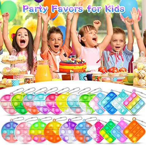 22Pcs Pop Fidget Toys Its Party Favors Toddler Toys Mini Pop Keychain Fidget Sensory Toys,3 Shape Pop Keychain It Kids Toys Stress Toys Bulk Fidget Party Favors Toys Popper Pack Gift For Boys Girls #TOP5